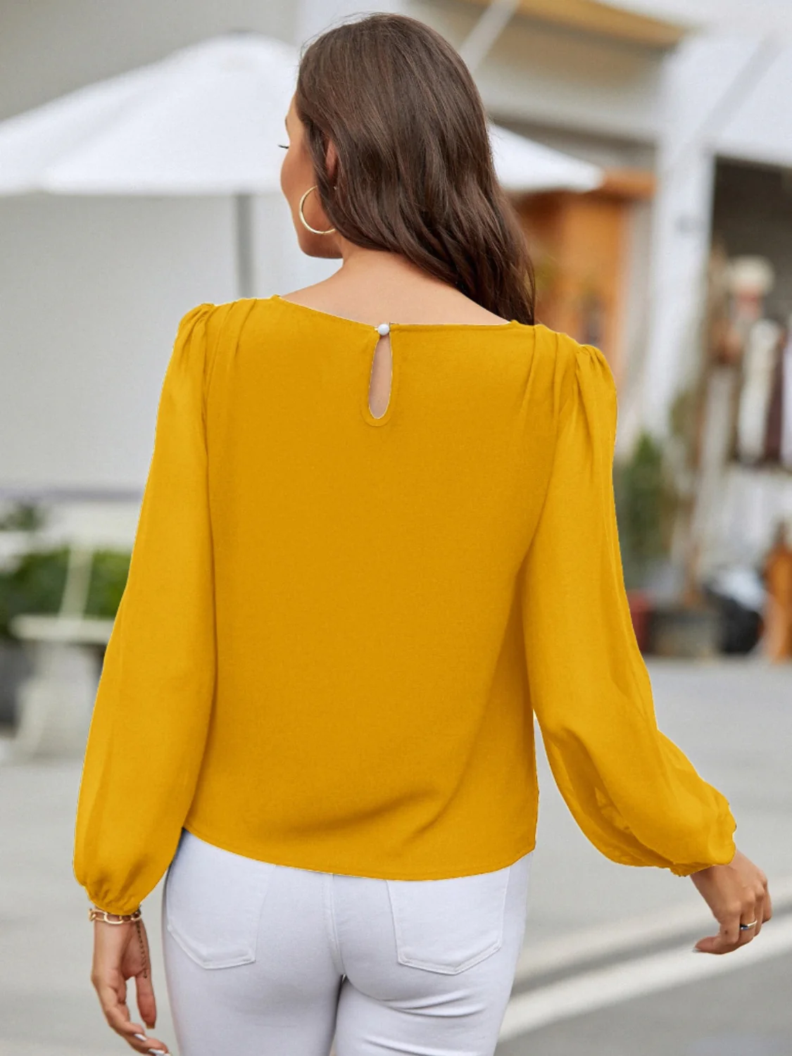 Round Neck Long Sleeve Blouse - Image 17