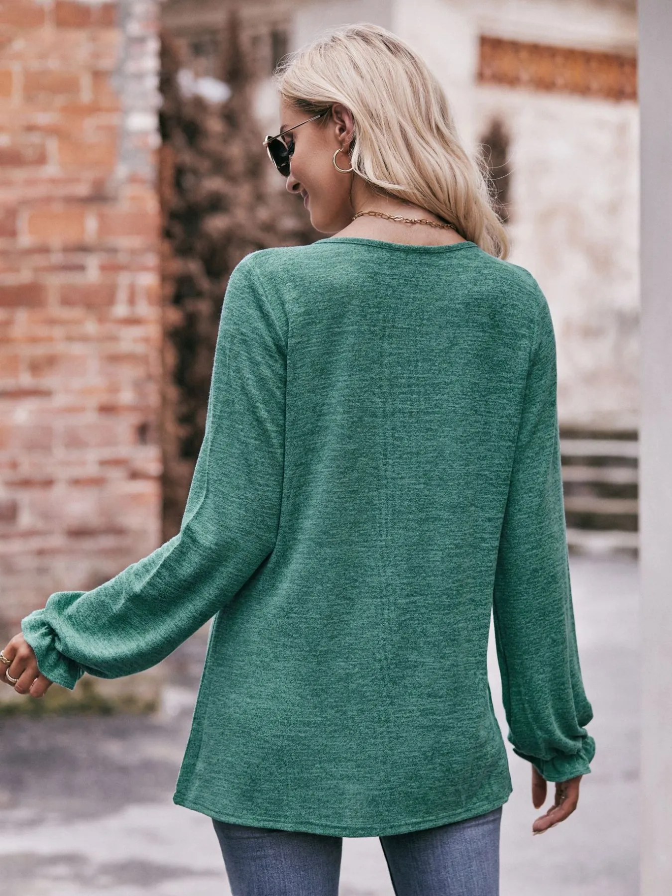 Round Neck Long Sleeve Casual T-Shirt - Image 13