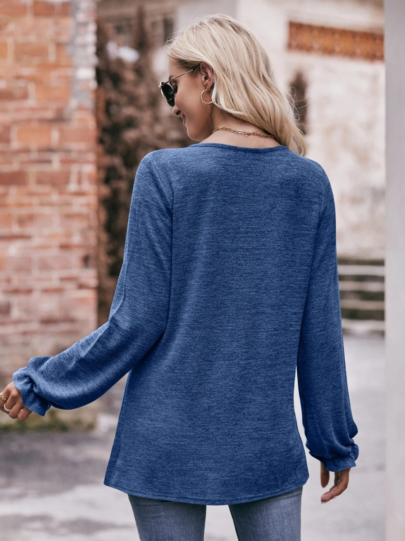 Round Neck Long Sleeve Casual T-Shirt - Image 8