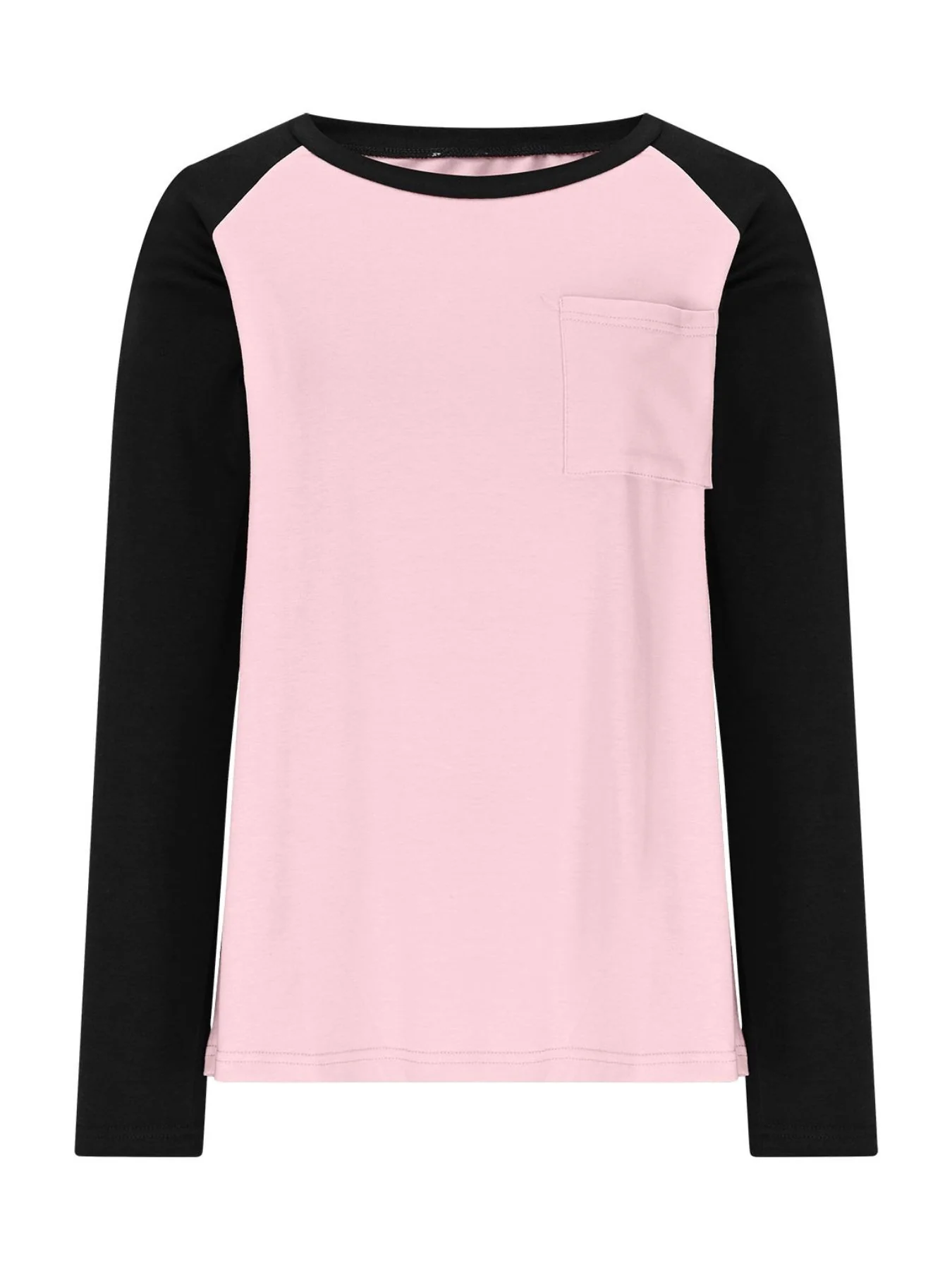 Round Neck Raglan Sleeve T-Shirt with Pocket - Image 6