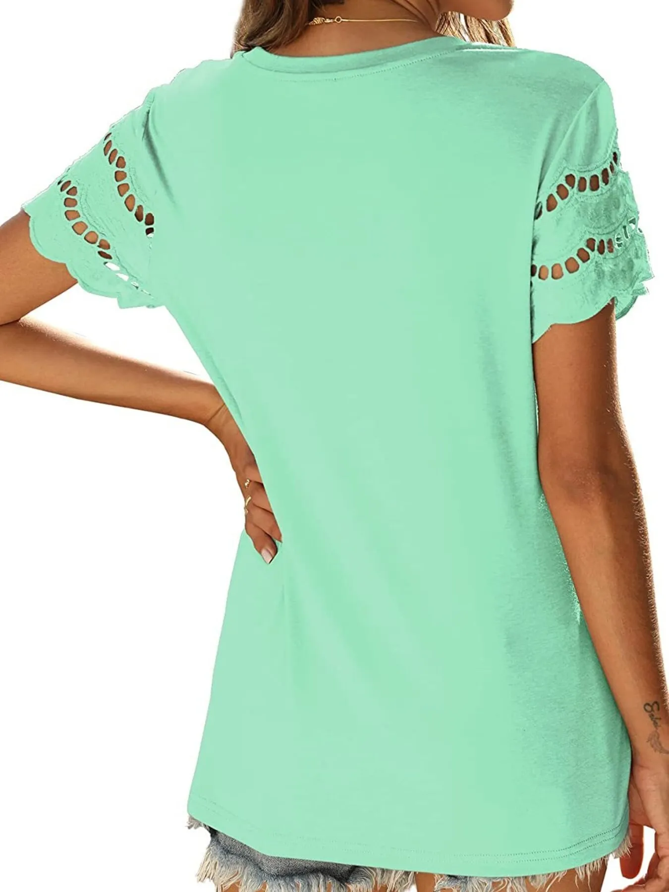 Round Neck Short Sleeve Casual T-Shirt - Image 16