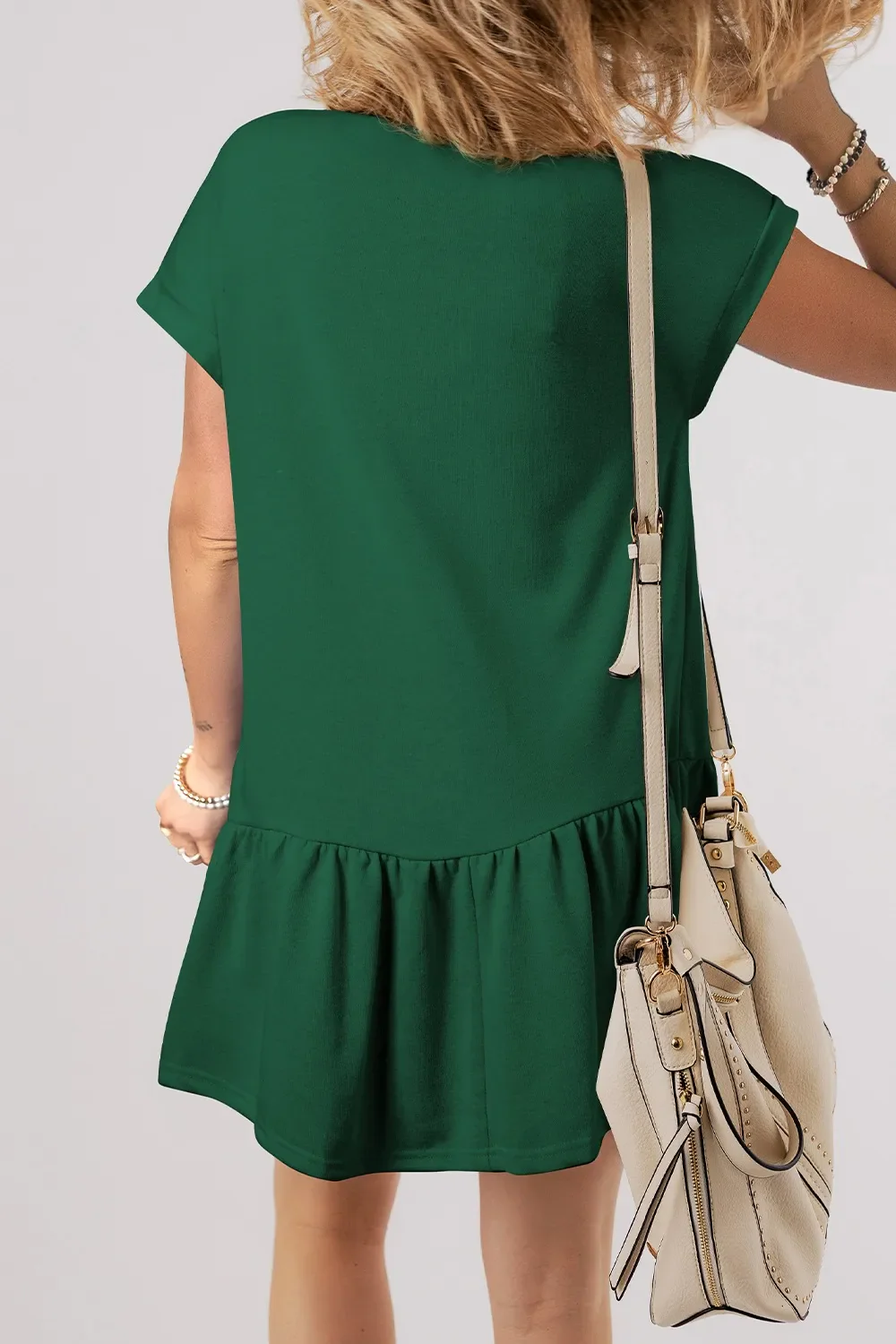 Round Neck Short Sleeve Mini Dress - Image 5