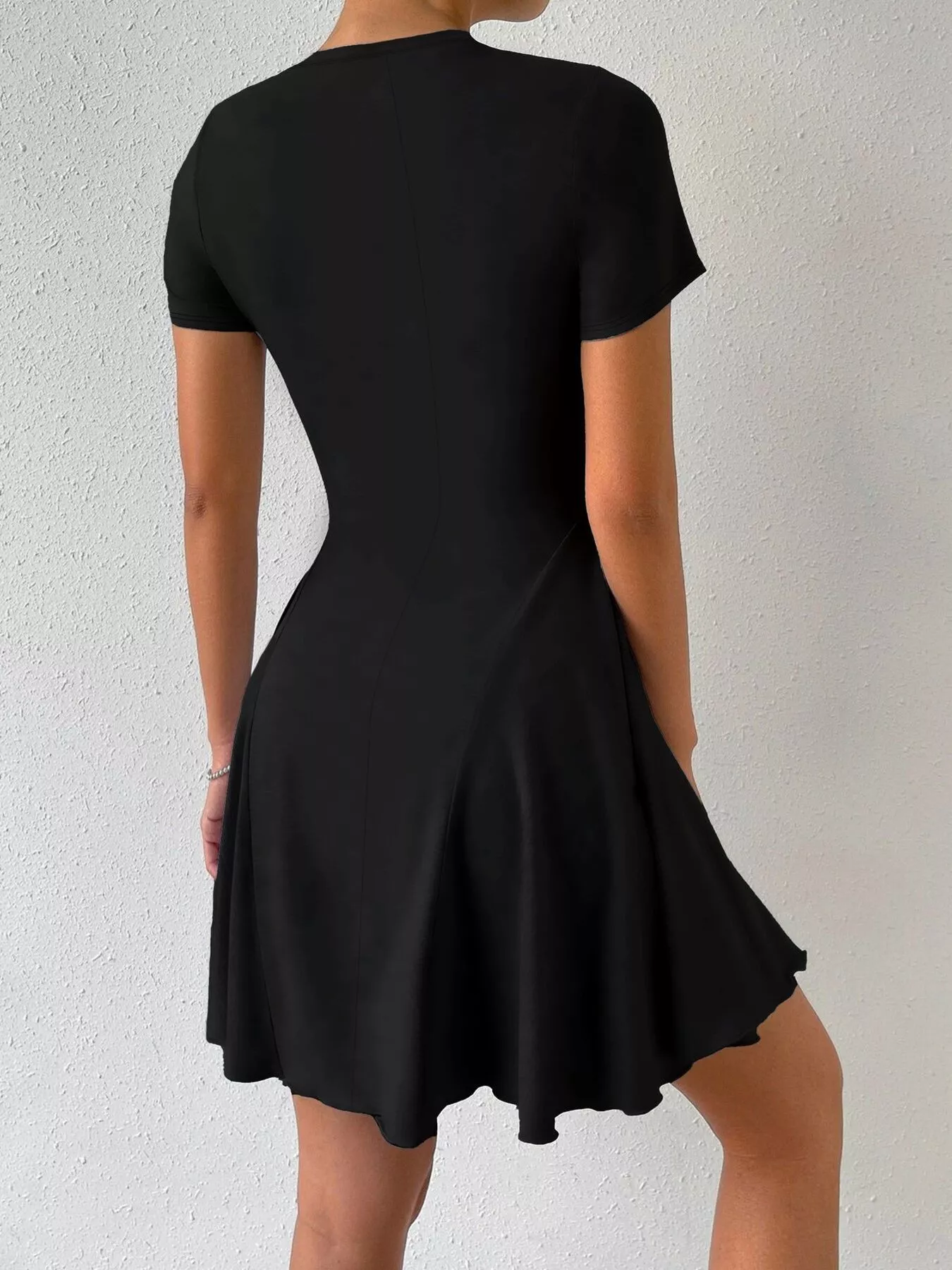 Round Neck Short Sleeve Mini Dress - Image 5