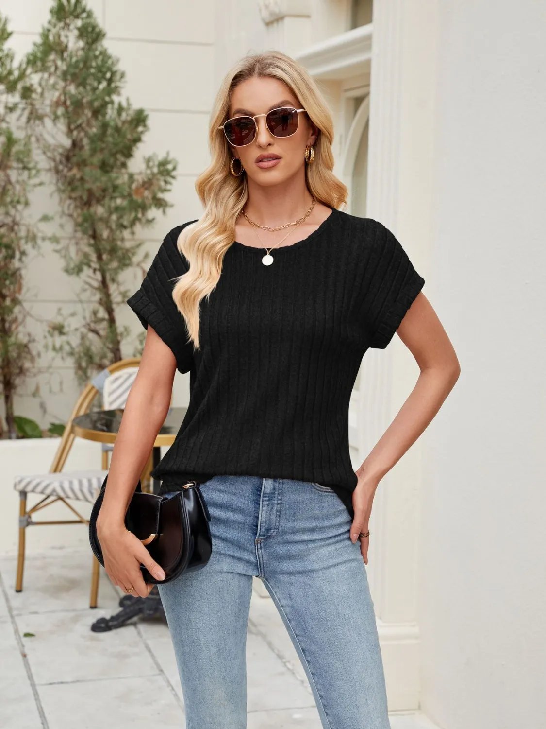 Round Neck Short Sleeve T-Shirt - Image 10