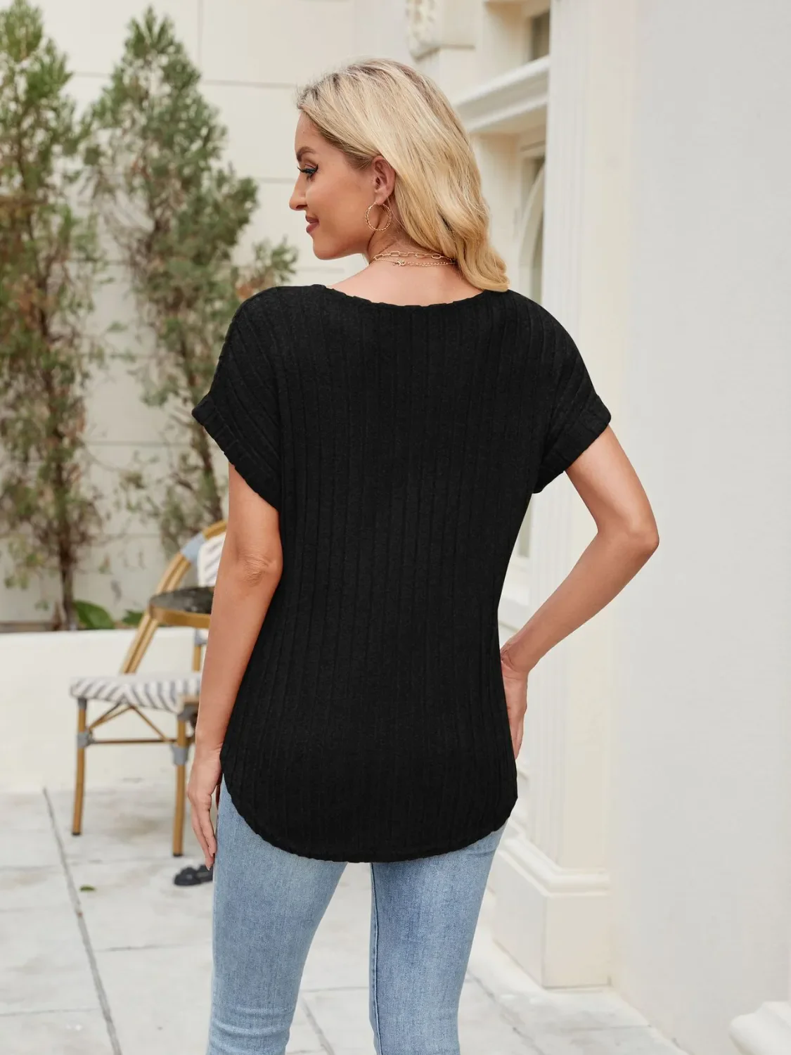 Round Neck Short Sleeve T-Shirt - Image 8