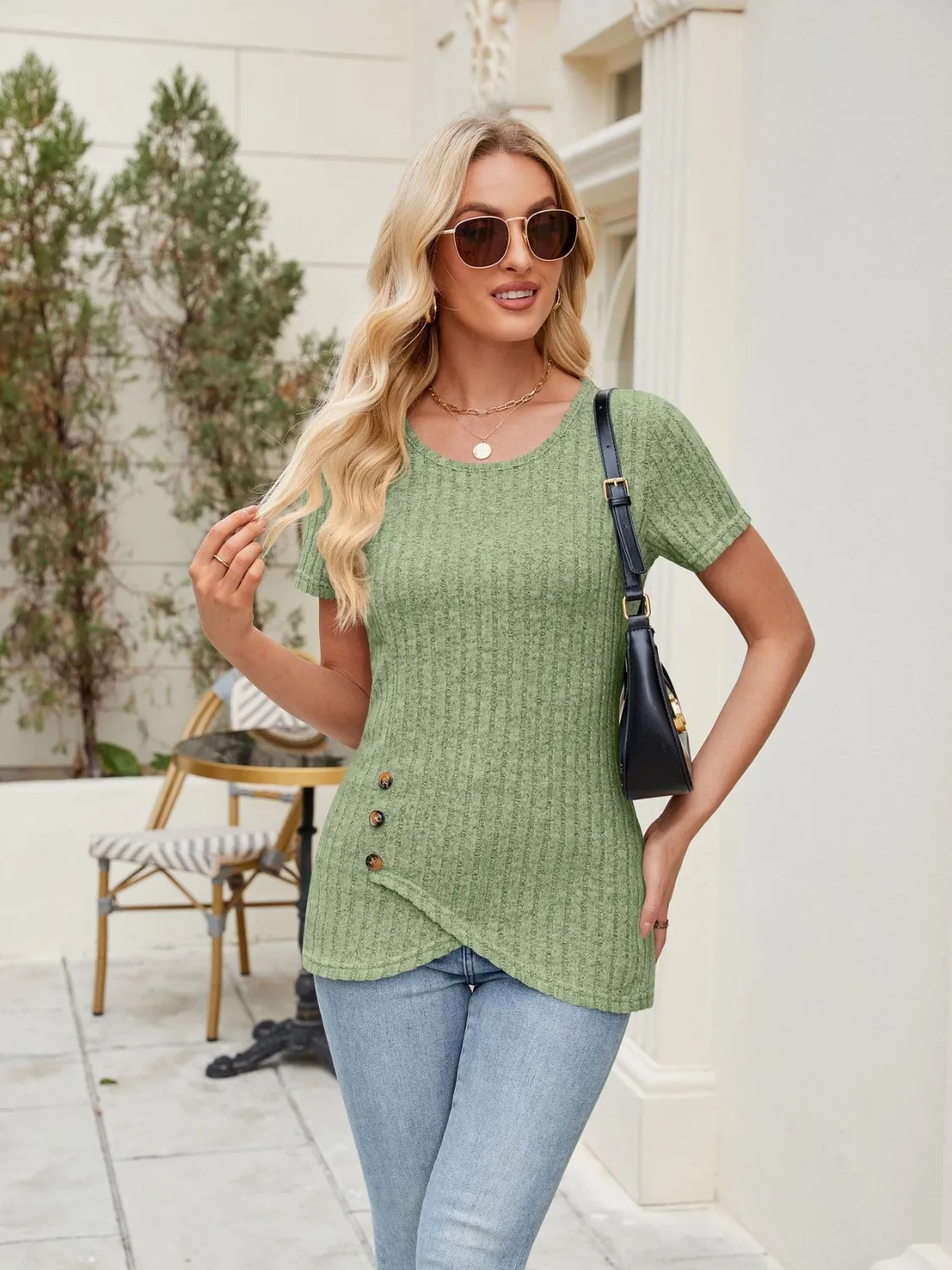 Round Neck Short Sleeve T-Shirt - Image 10