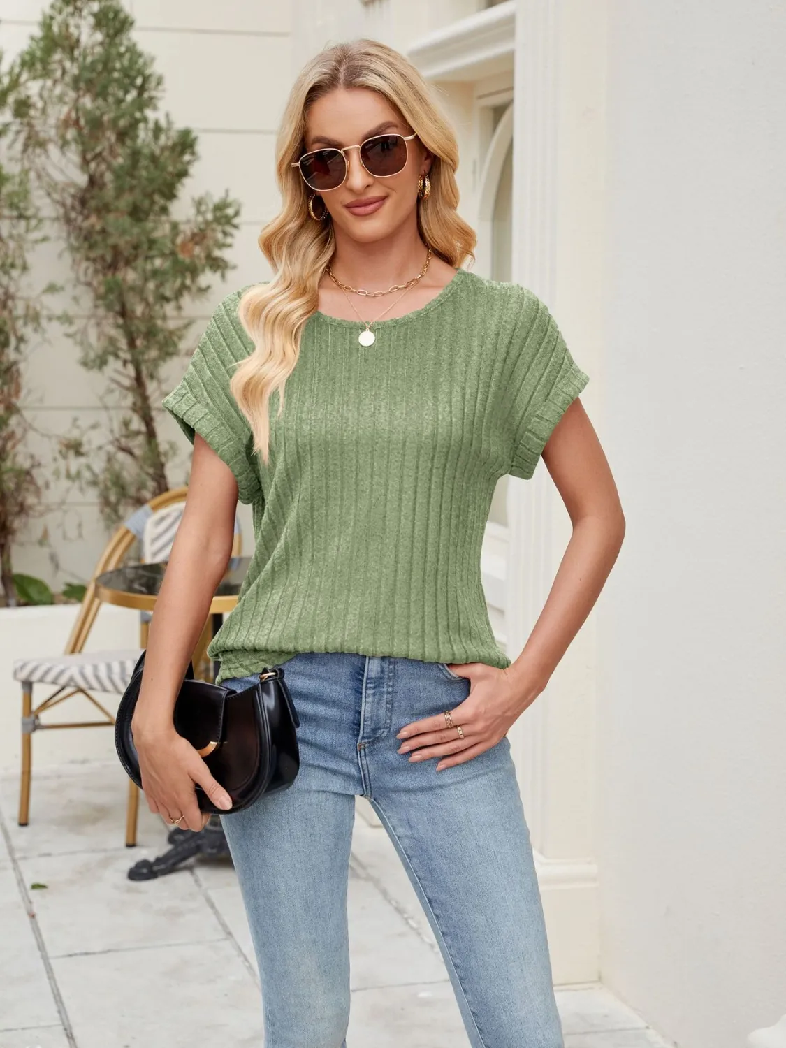 Round Neck Short Sleeve T-Shirt - Image 3