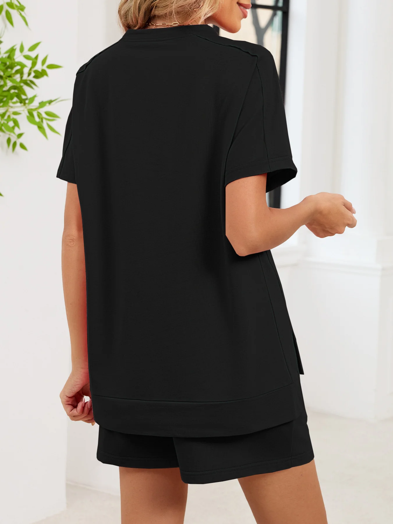 Round Neck Short Sleeve T-Shirt and Shorts Set - Image 10