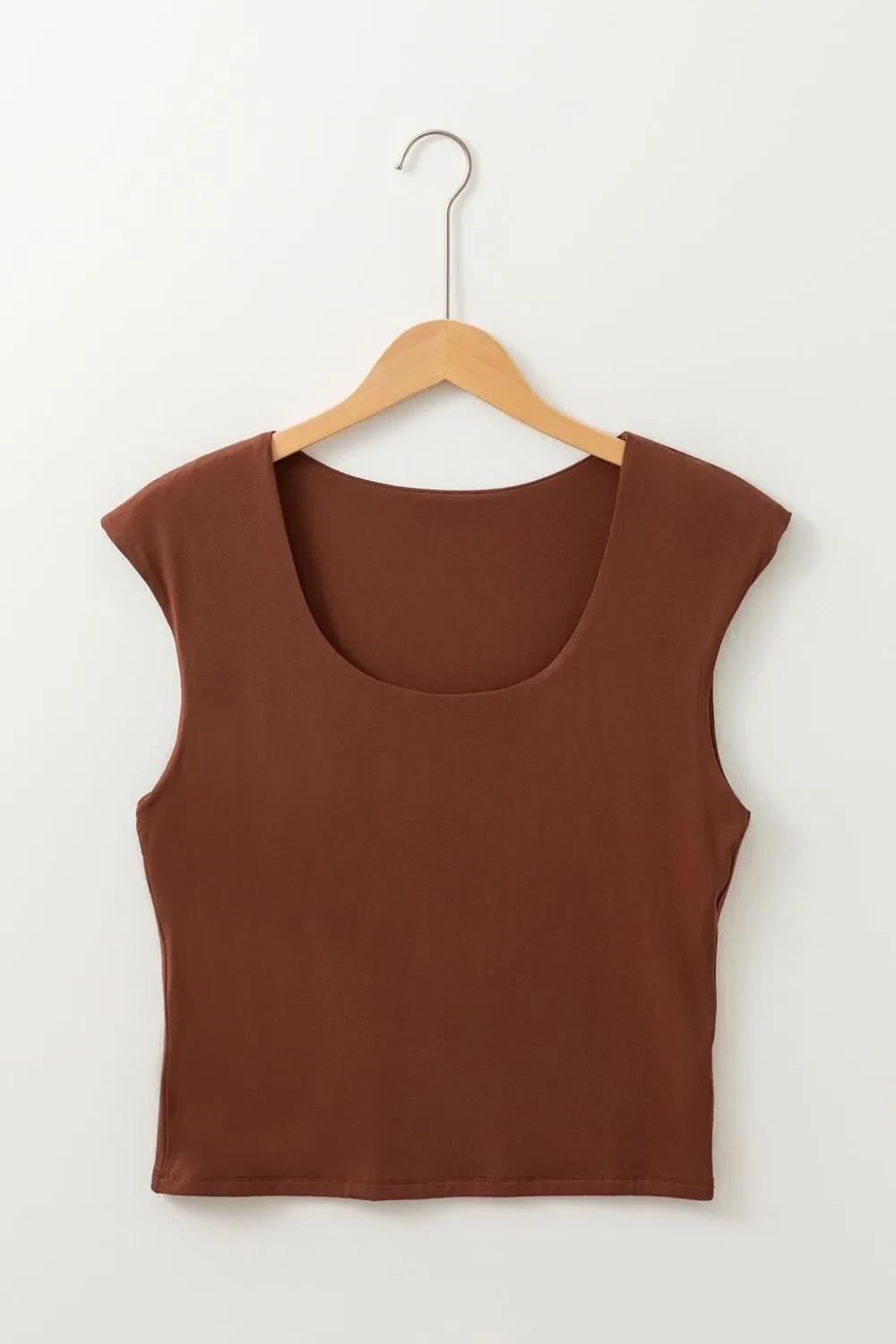Round Neck Slim Cap Sleeve Top - Image 5