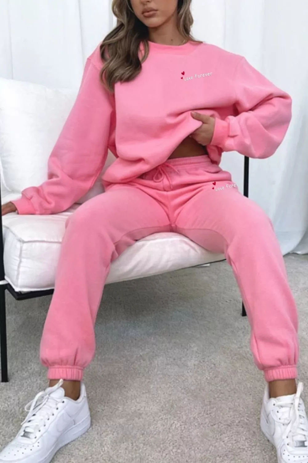 Round Neck Sweatshirt and Joggers Set - Image 26