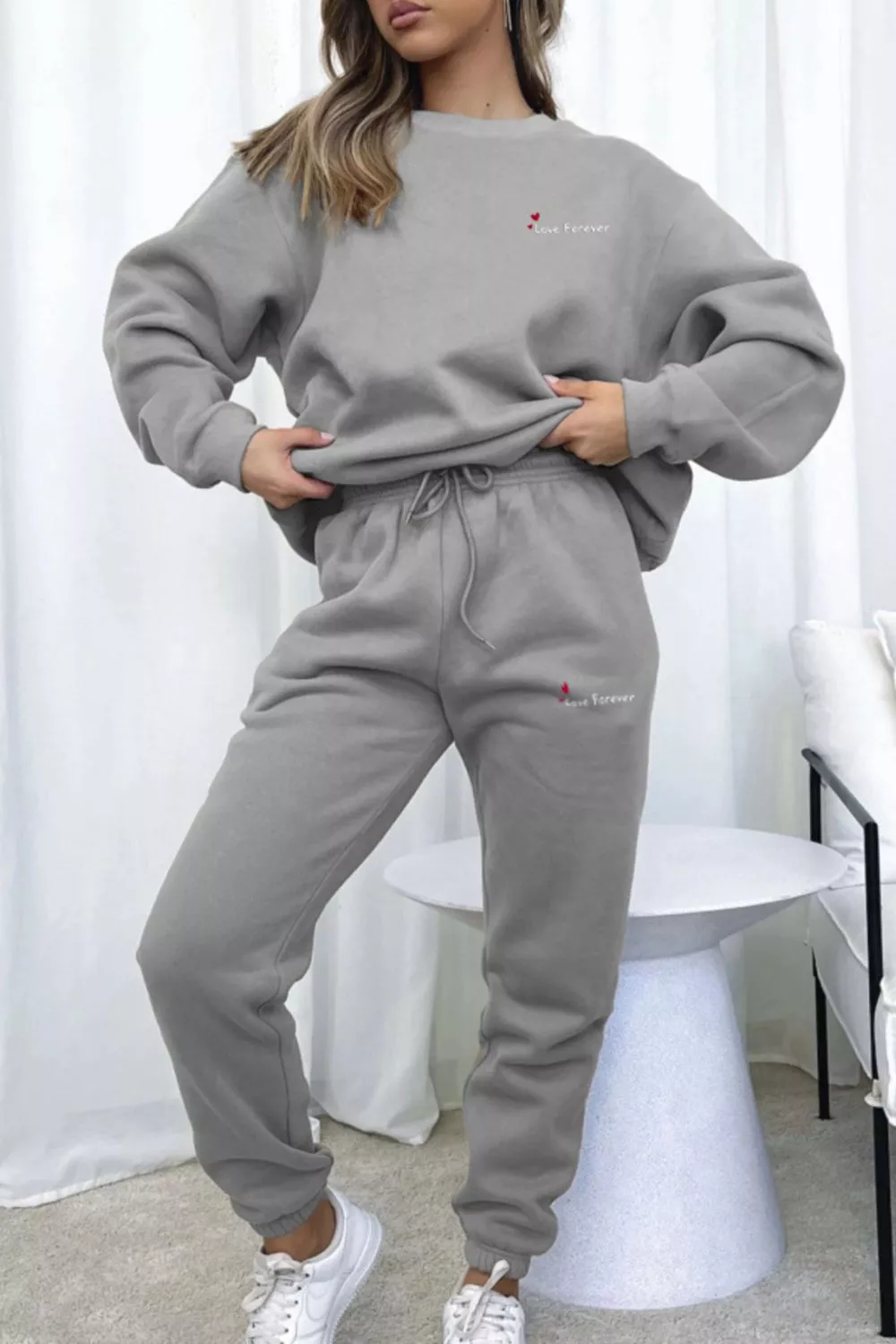 Round Neck Sweatshirt and Joggers Set - Image 9