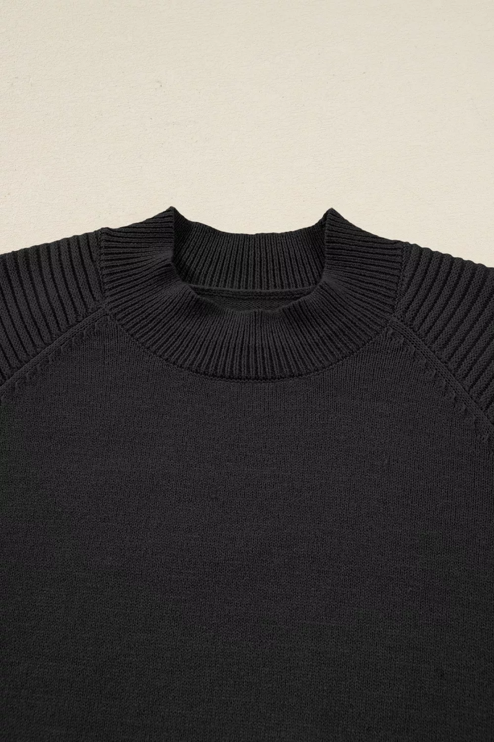 Round Neck Top and Skirt Sweater Set - Image 5