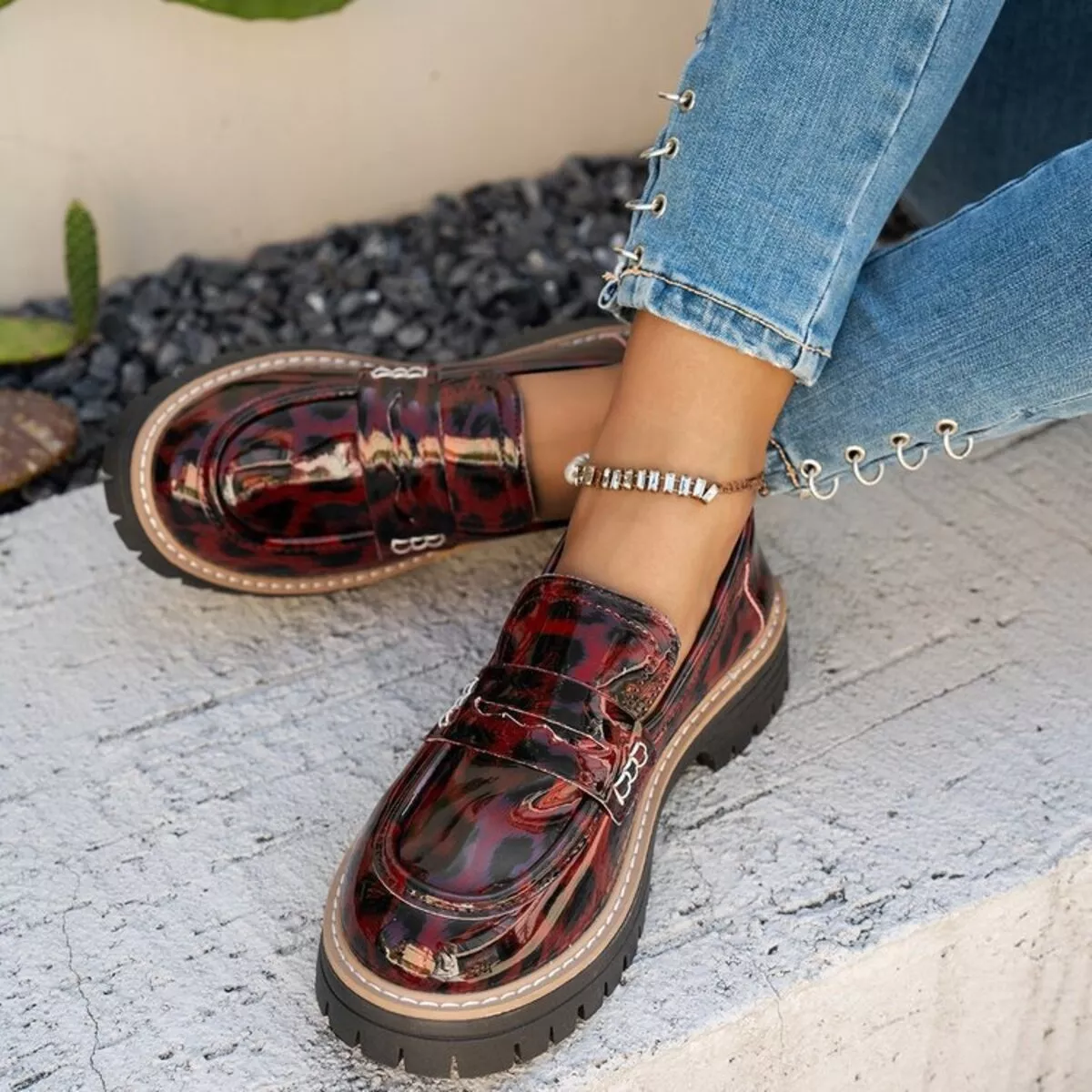 Round Toe Platform Loafers - Image 6