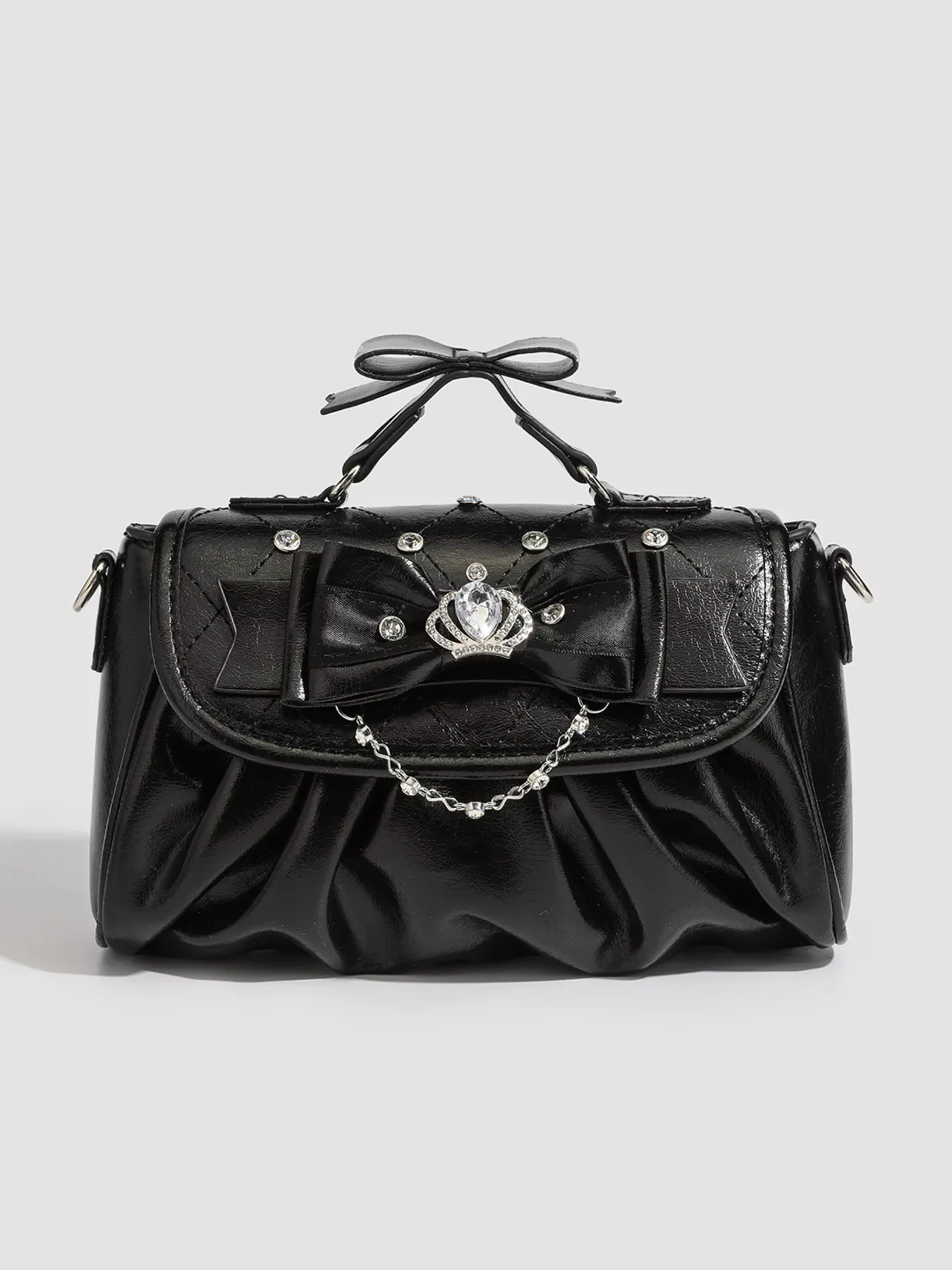 Ruched Bow Crossbody Bag - Image 2