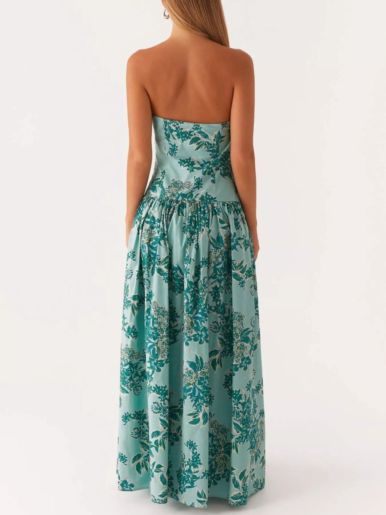 Ruched Printed Tube Maxi Dress - Image 6