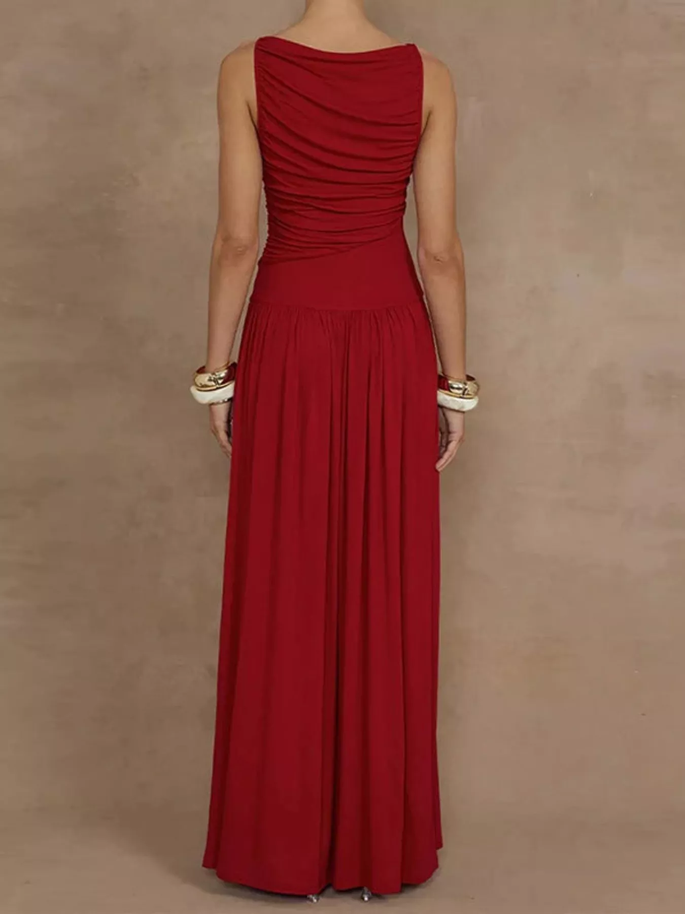 Ruched Sleeveless Maxi Dress - Image 2