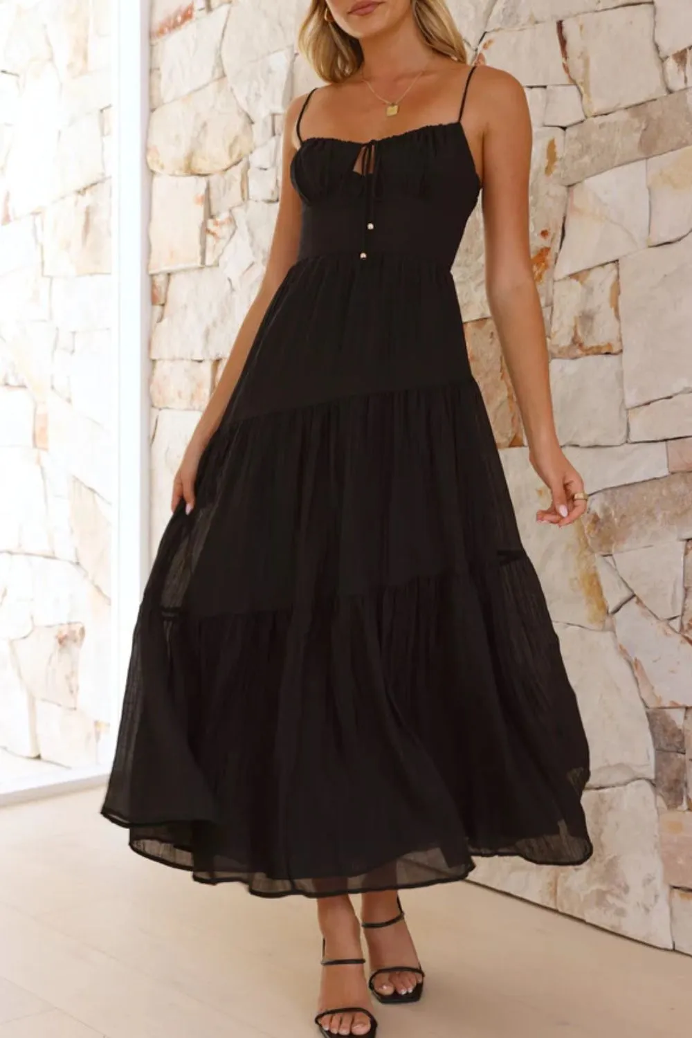 Ruched Smocked Back Cami Dress - Image 8