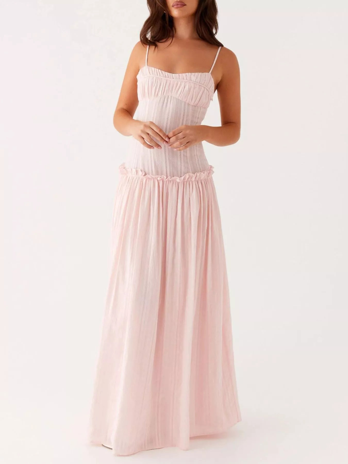 Ruched Spaghetti Strap Maxi Dress - Image 22