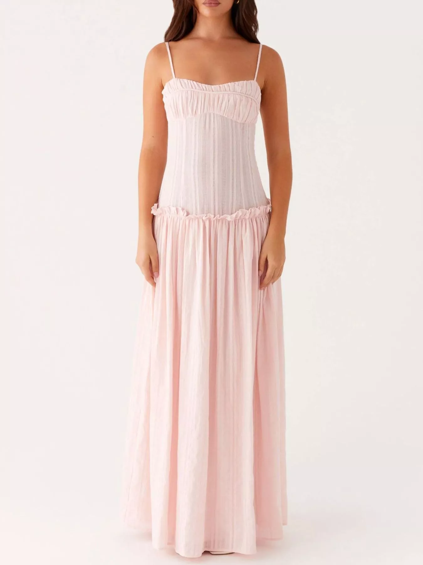 Ruched Spaghetti Strap Maxi Dress - Image 23