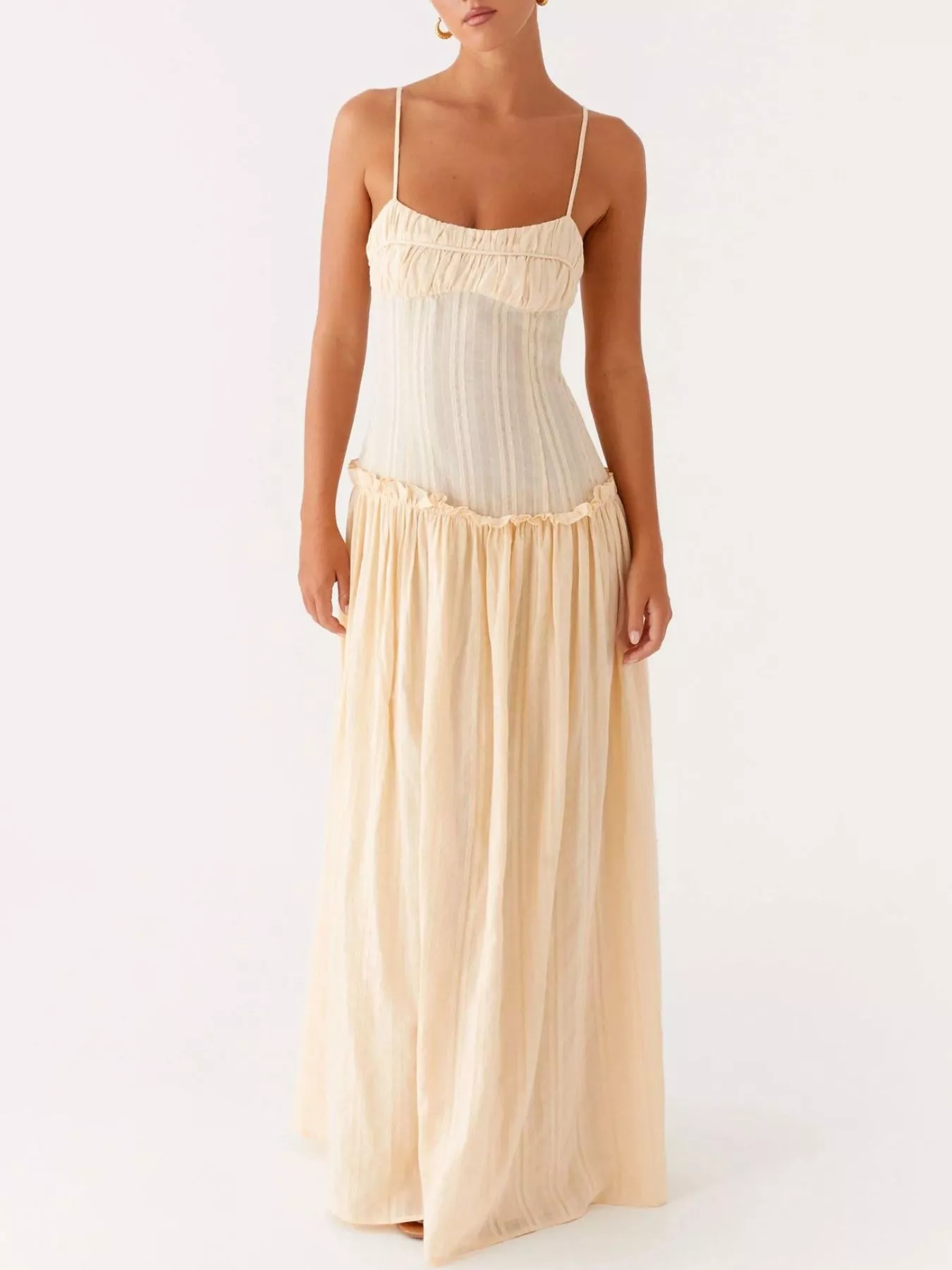 Ruched Spaghetti Strap Maxi Dress - Image 27