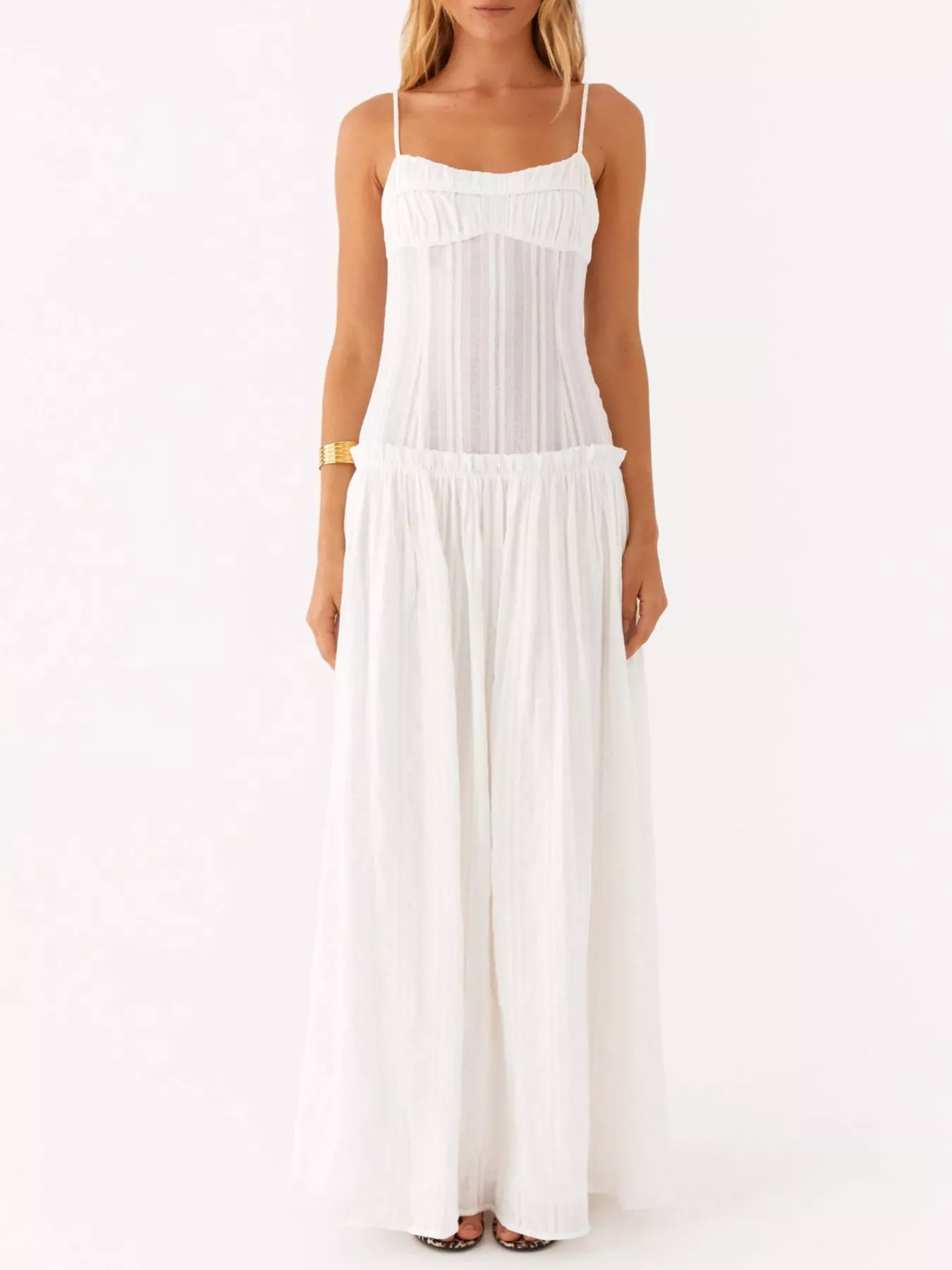 Ruched Spaghetti Strap Maxi Dress - Image 5