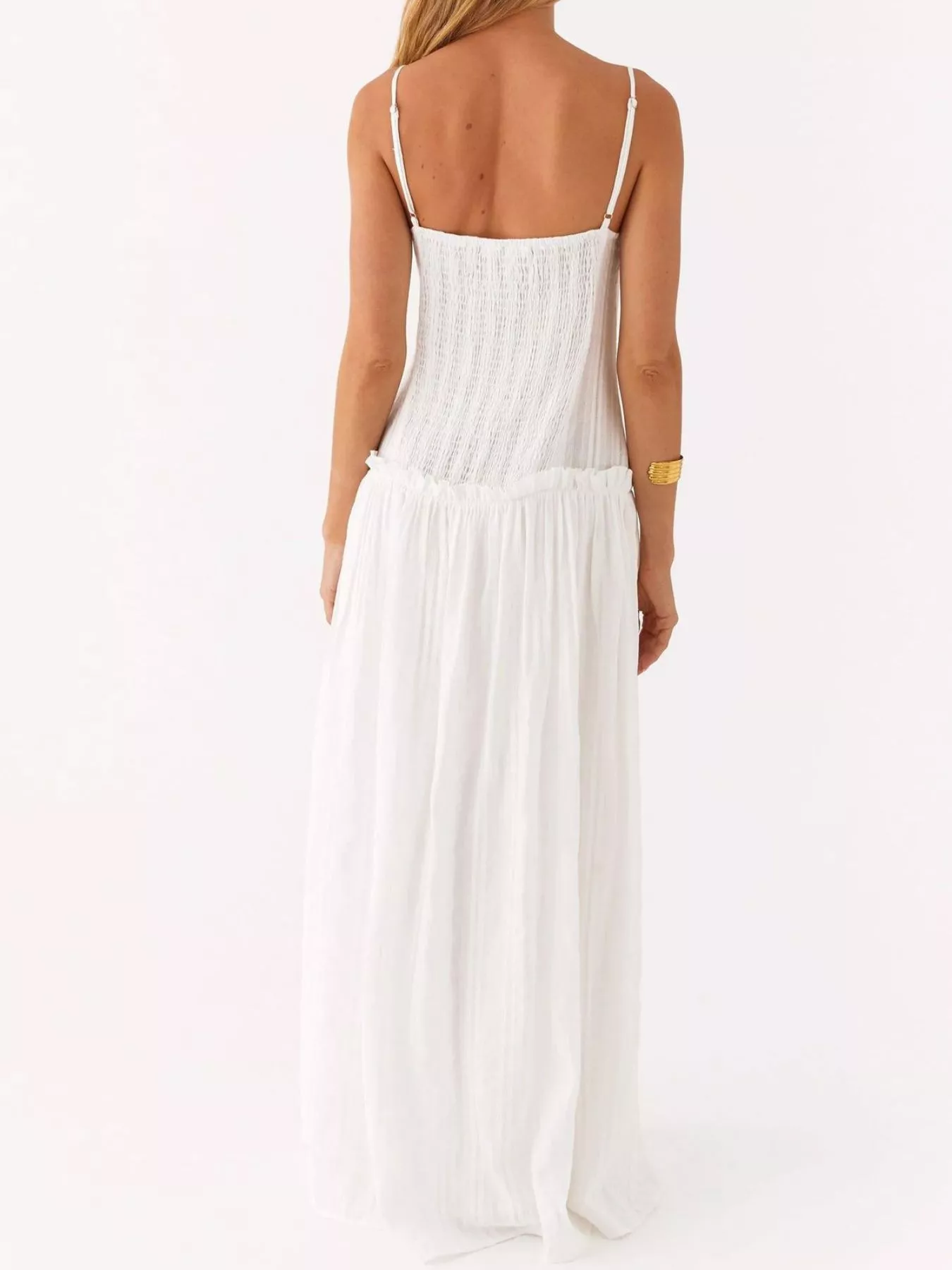 Ruched Spaghetti Strap Maxi Dress - Image 6