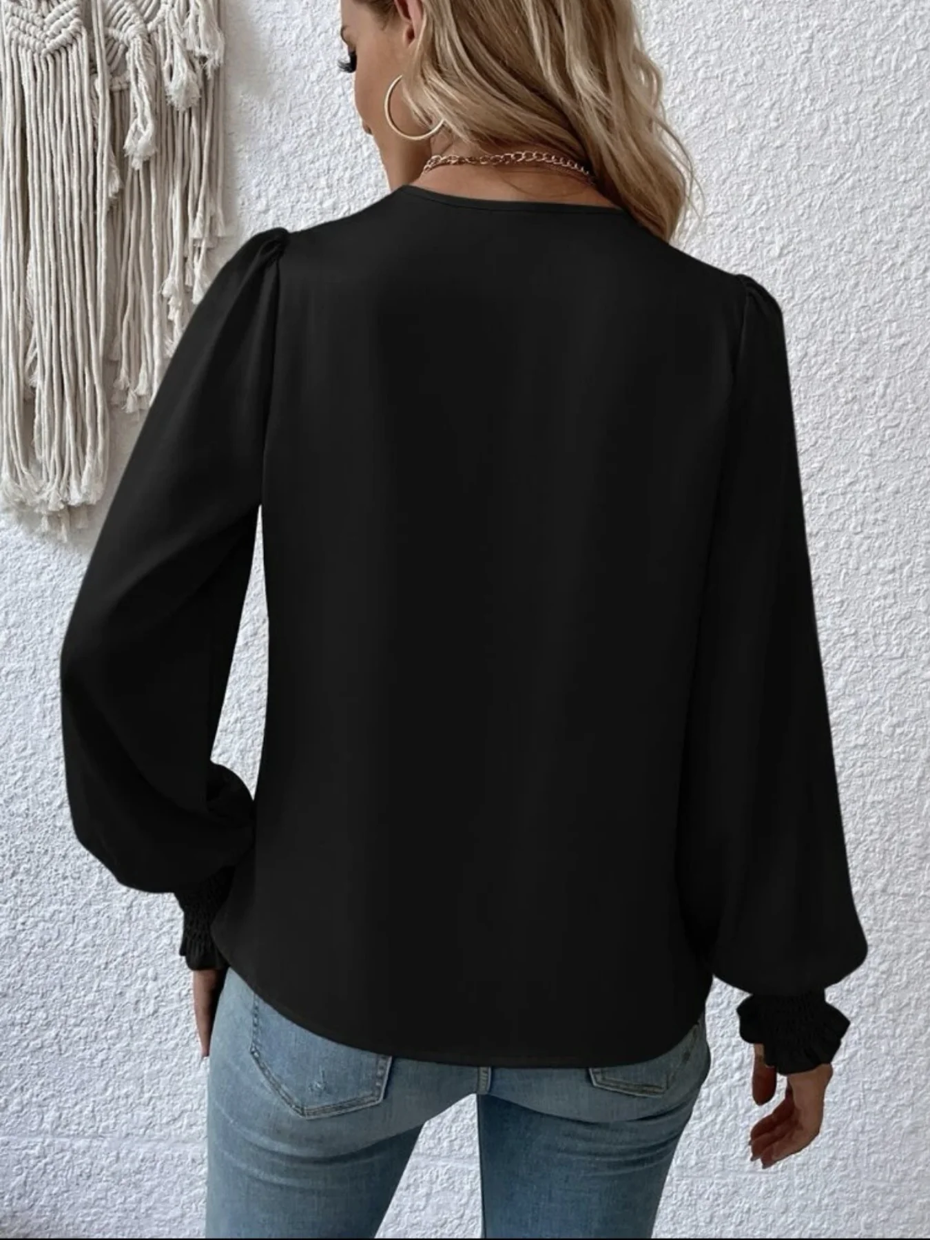 Ruched Surplice Long Sleeve Blouse - Image 6