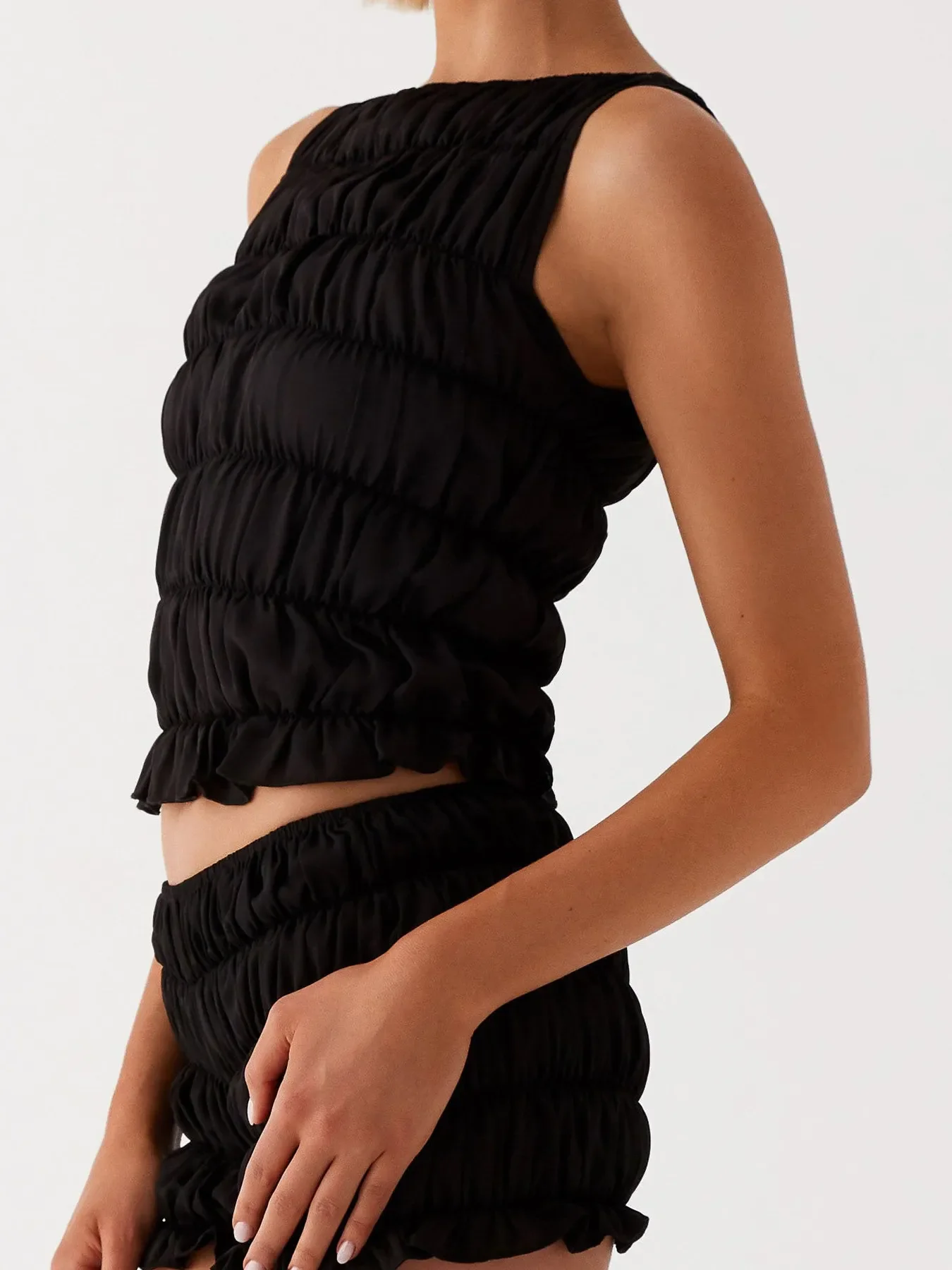Ruched Texture Tank and Shorts Two-Piece Set - Image 8