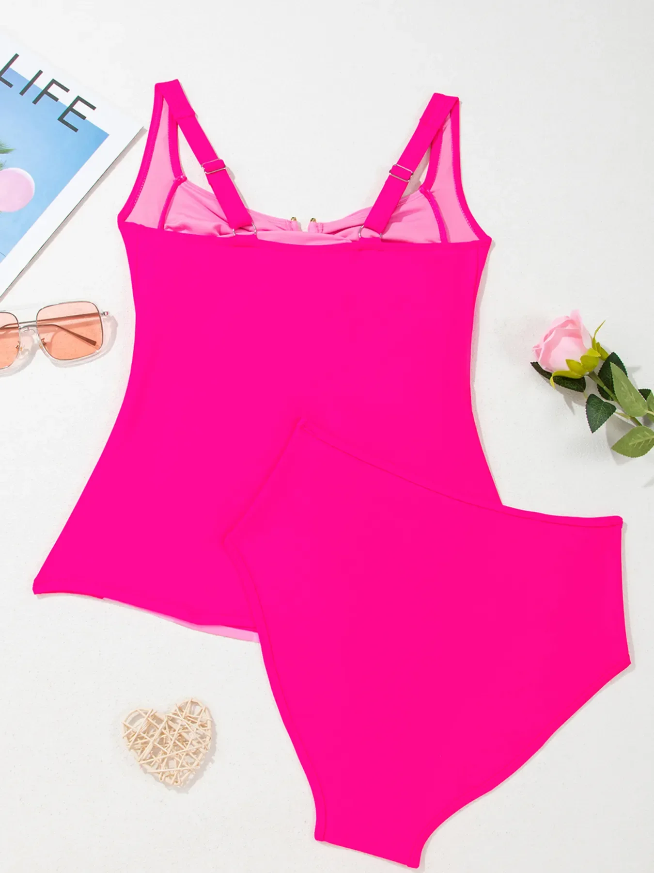 Ruched Tummy Control Tankini 2pcs Swimsuit - Image 8