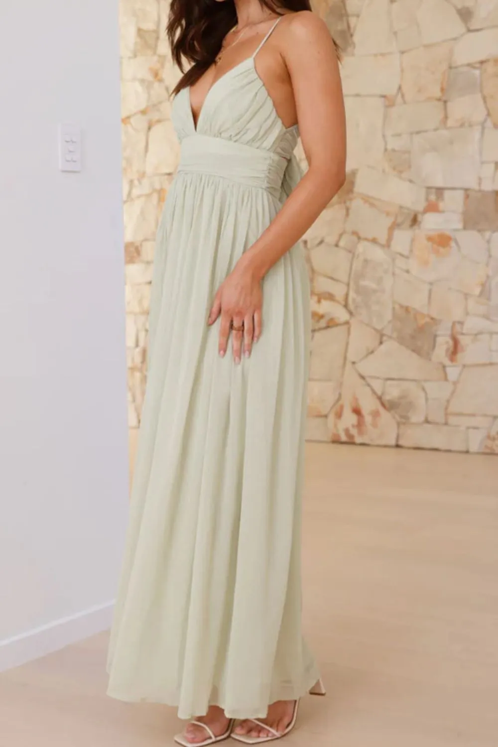 Ruched V-Neck Cami Dress - Image 2
