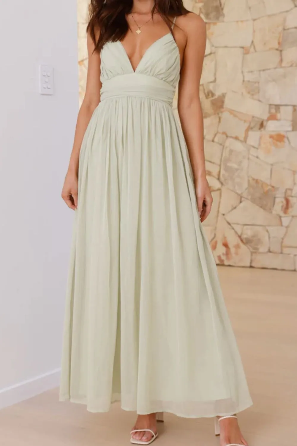 Ruched V-Neck Cami Dress - Image 4
