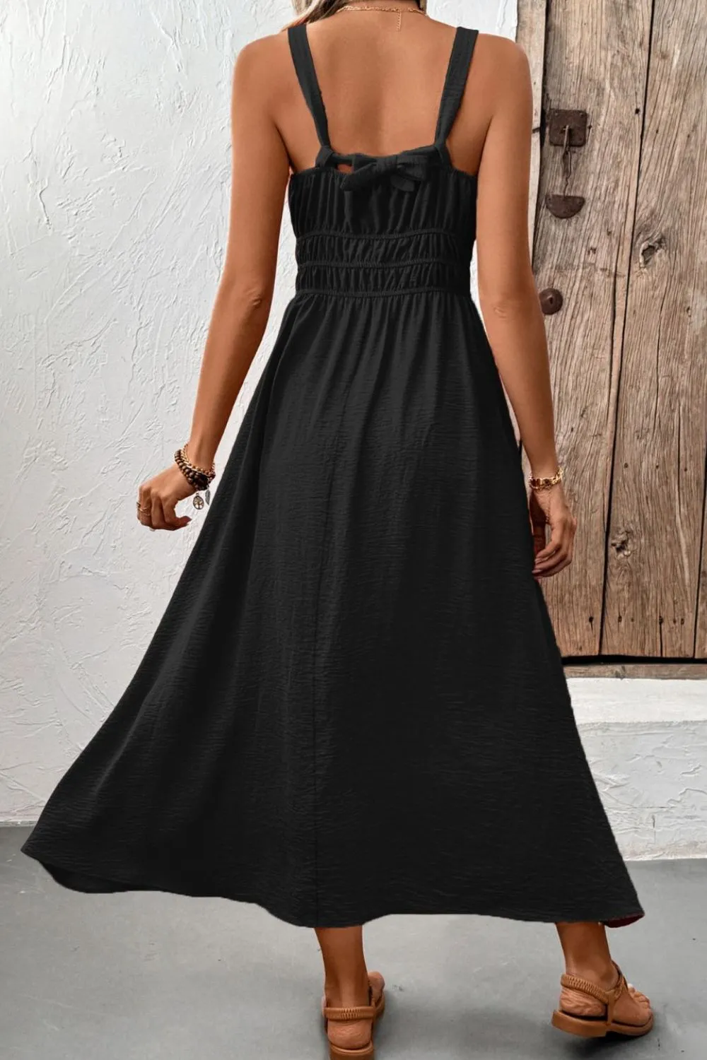 Ruched Wide Strap Cami Dress - Image 5