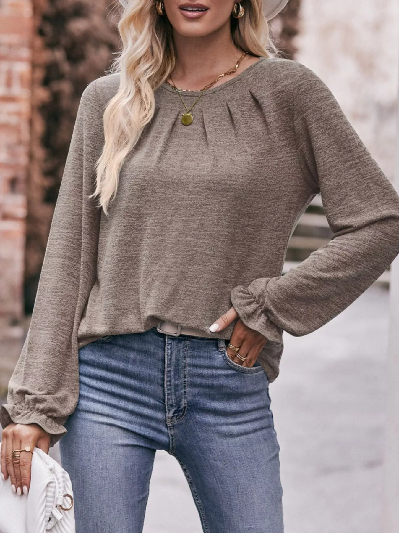 Ruffle Cuff Long Sleeve T-Shirt - Image 7