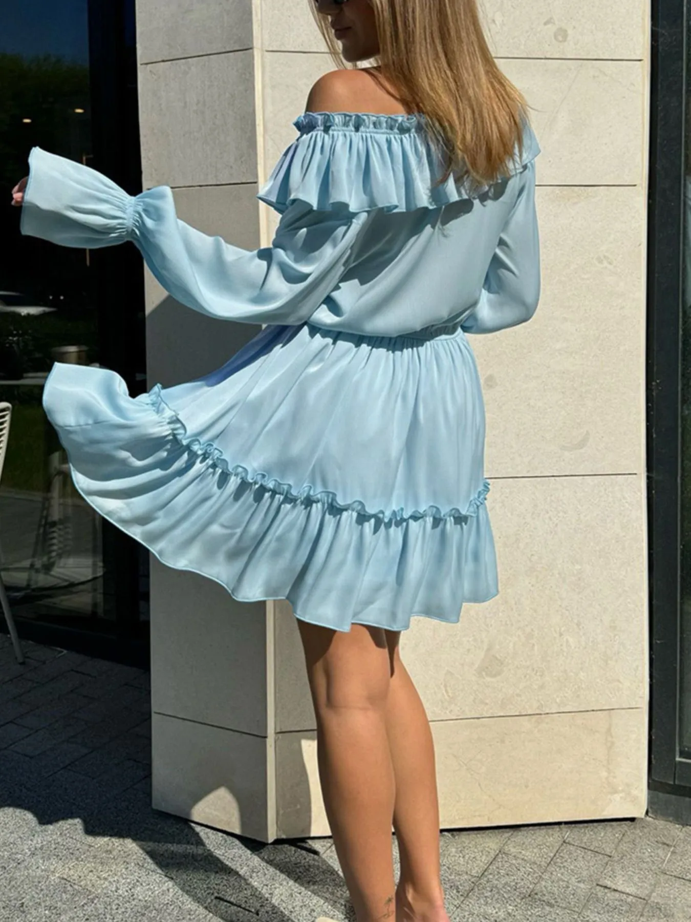 Ruffle Flounce Sleeve Mini Dress - Image 19