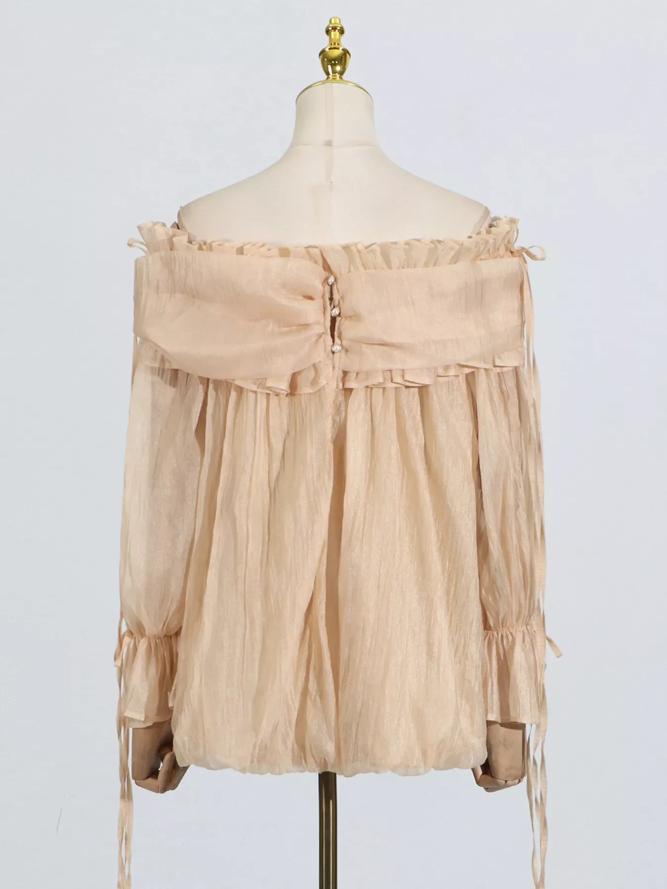 Ruffle Off-Shoulder Flounce Sleeve Blouse - Image 4