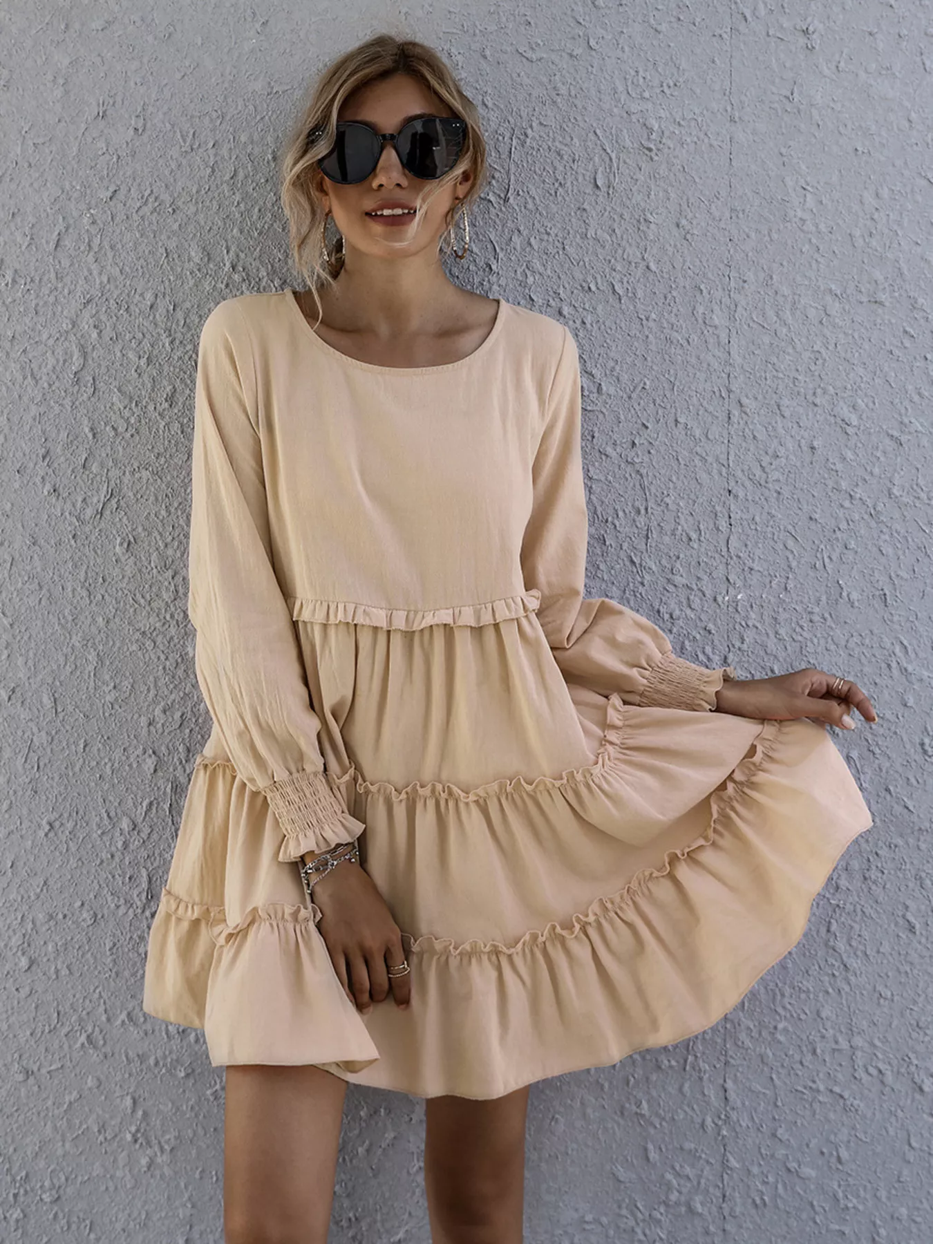 Ruffle Tiered Long Sleeve Mini Dress - Image 4