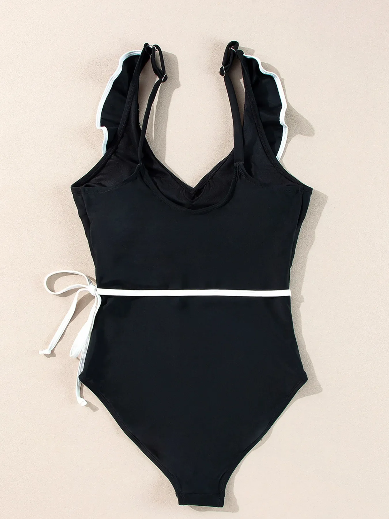 Ruffle Trim V-Neck One-Piece Swimsuit - Image 9