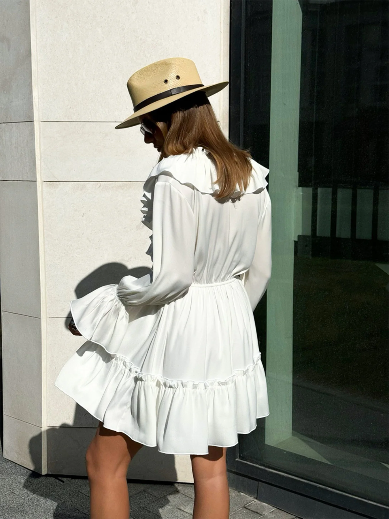 Ruffled Flounce Sleeve Mini Dress - Image 4