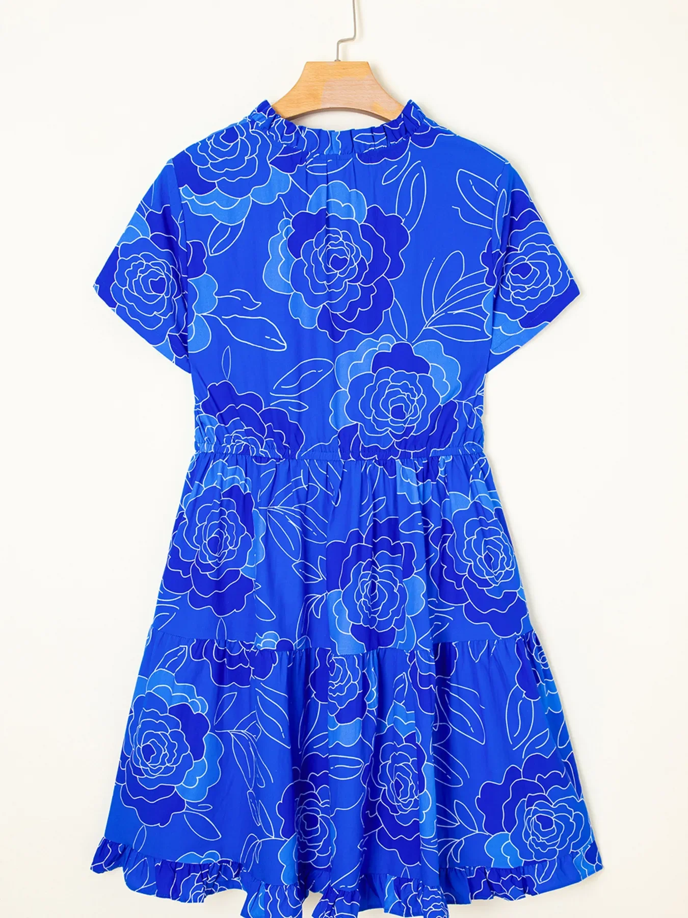 Ruffled Hem Short Sleeve Flowy Mini Dress - Image 3