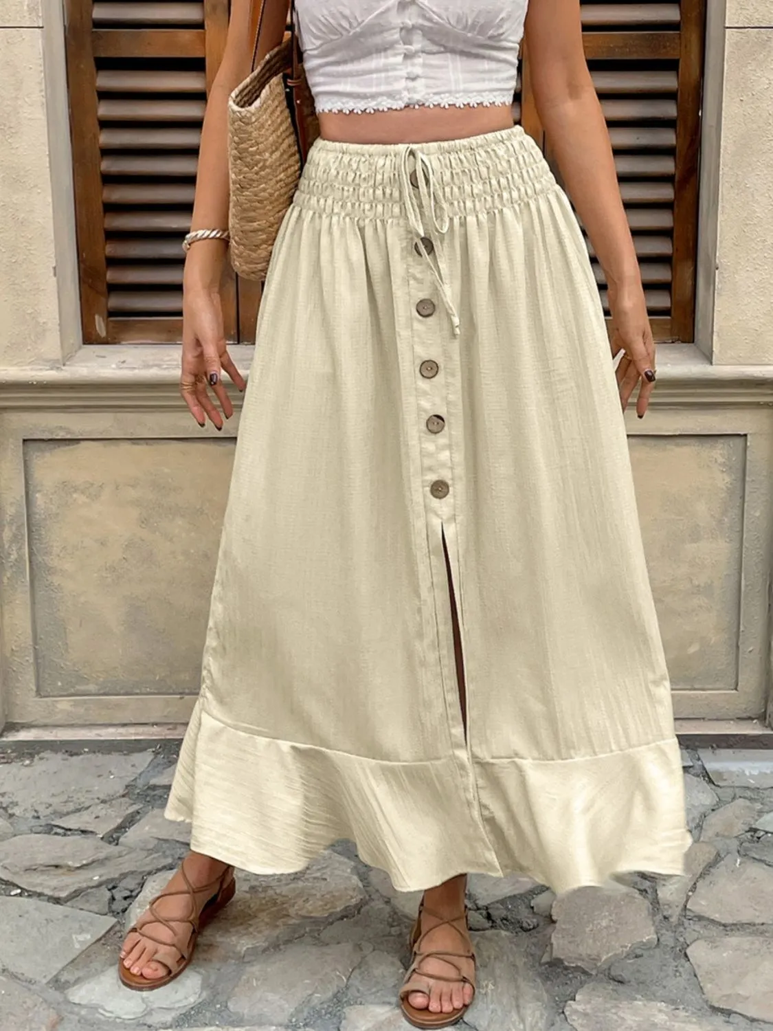 Ruffled Hem Slit Skirt - Image 3