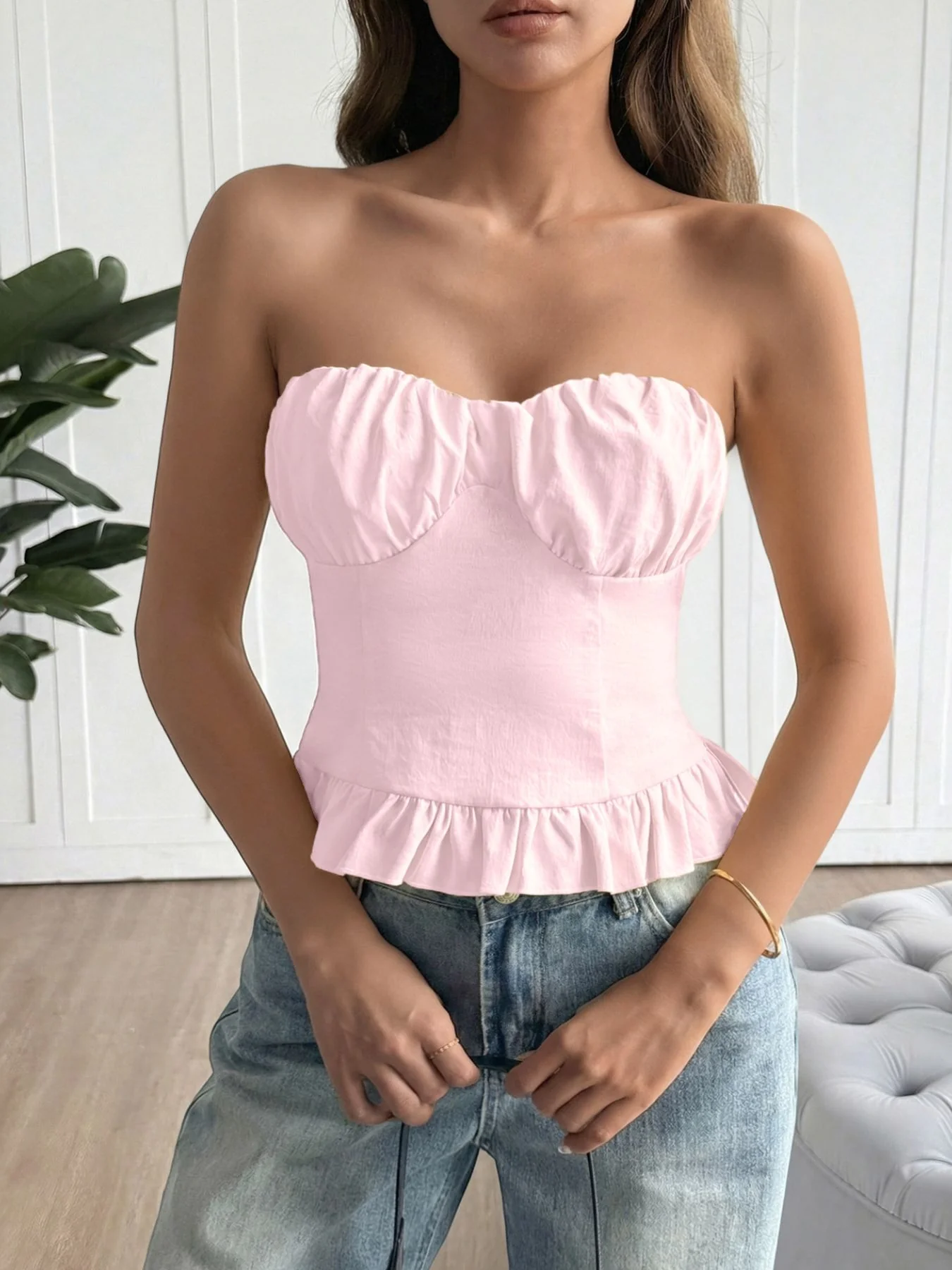 Ruffled Hem Tube Top - Image 8