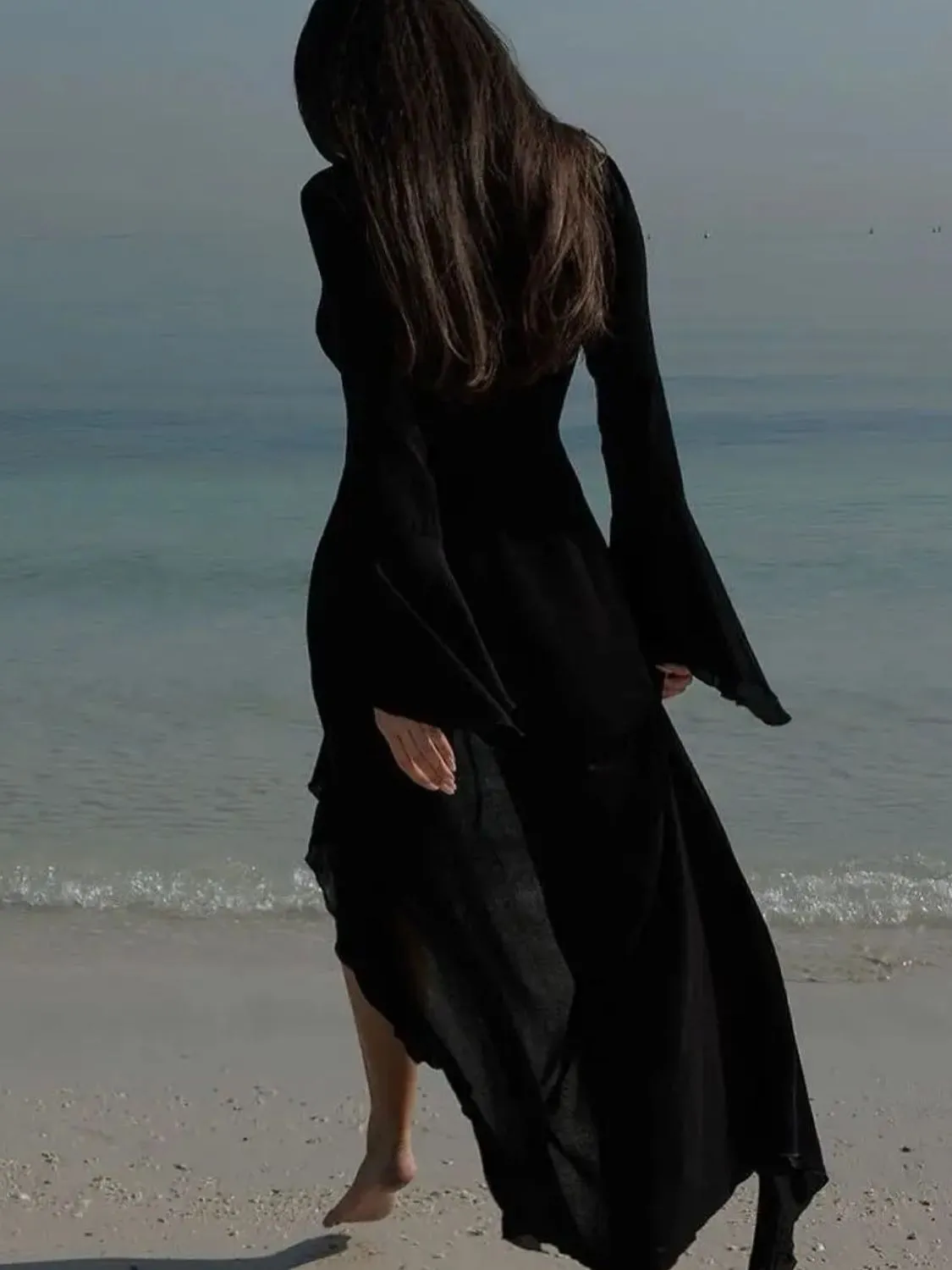 Ruffled Long Sleeve Cover-Up Dress - Image 8