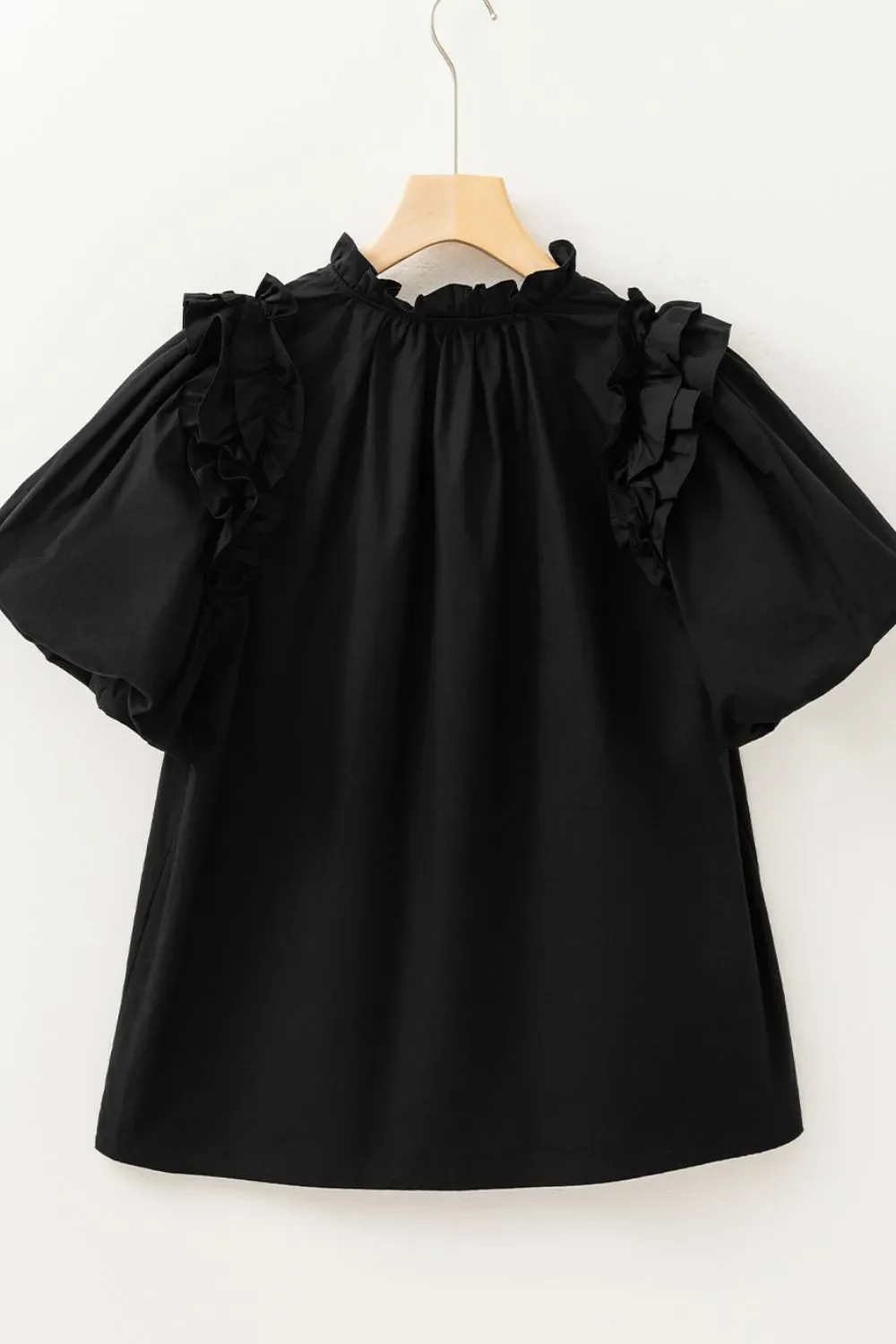 Ruffled Puff Short Sleeve Loose Blouse - Image 7
