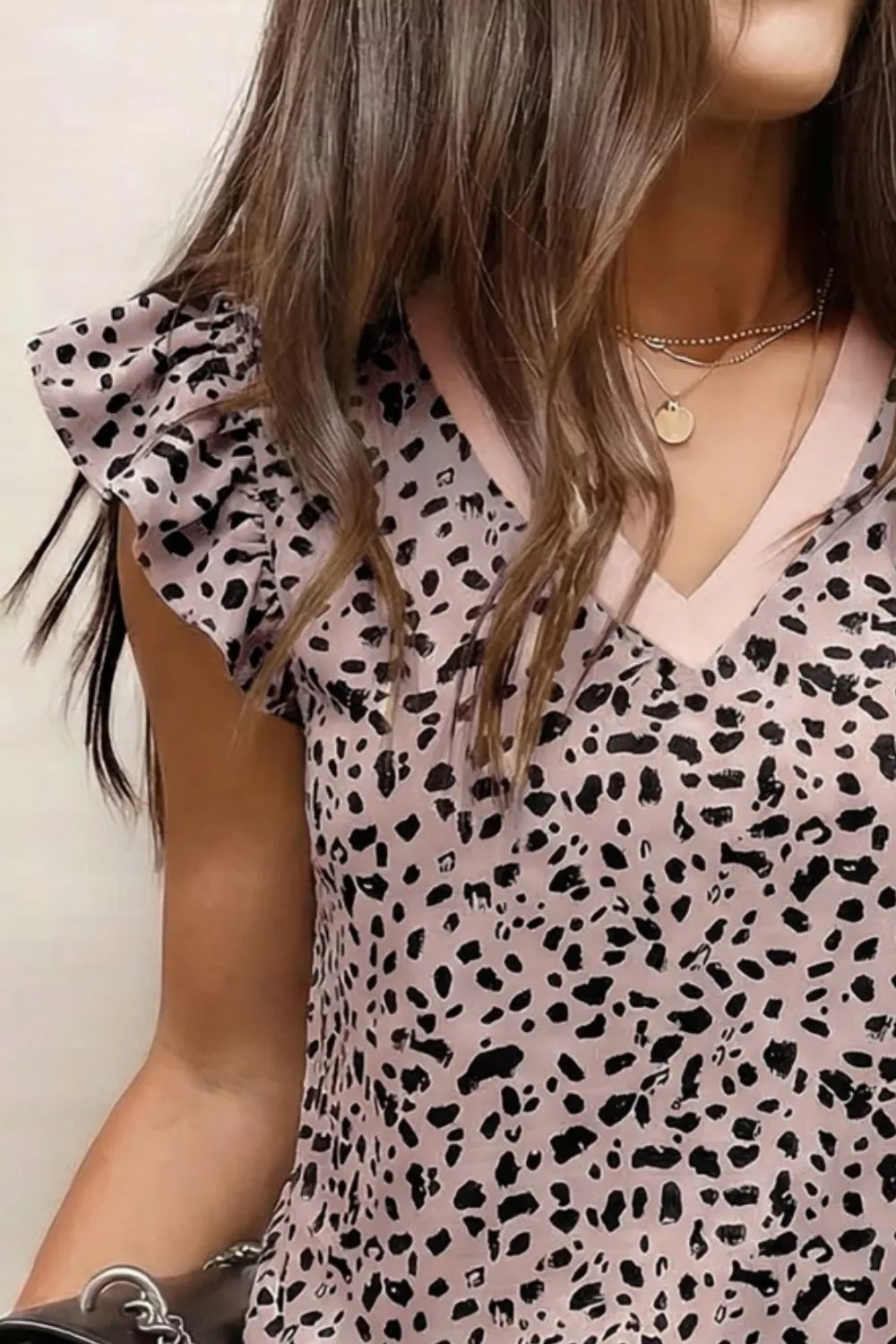 Ruffled Sleeve Leopard Print Blouse - Image 3