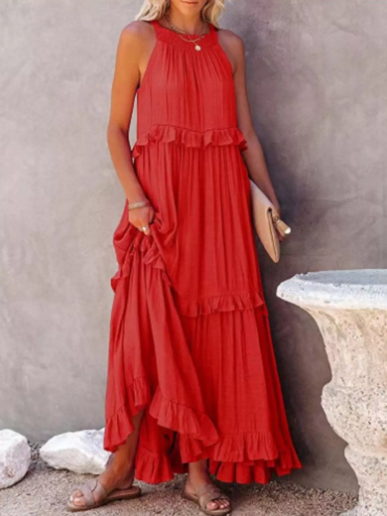 Ruffled Tiered Sleeveless Maxi Dress - Image 21