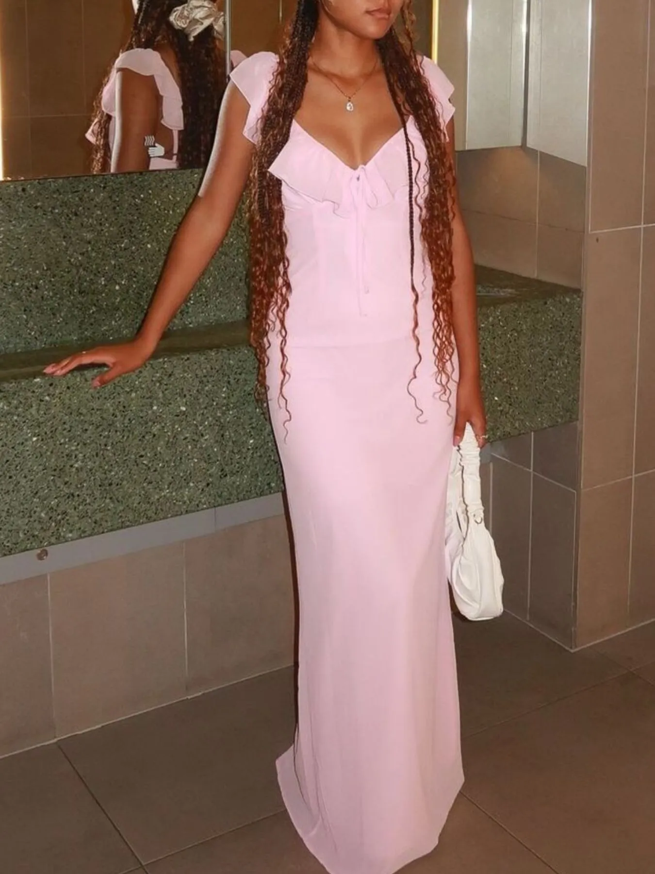 Ruffled V-Neck Sleeveless Maxi Dress - Image 15