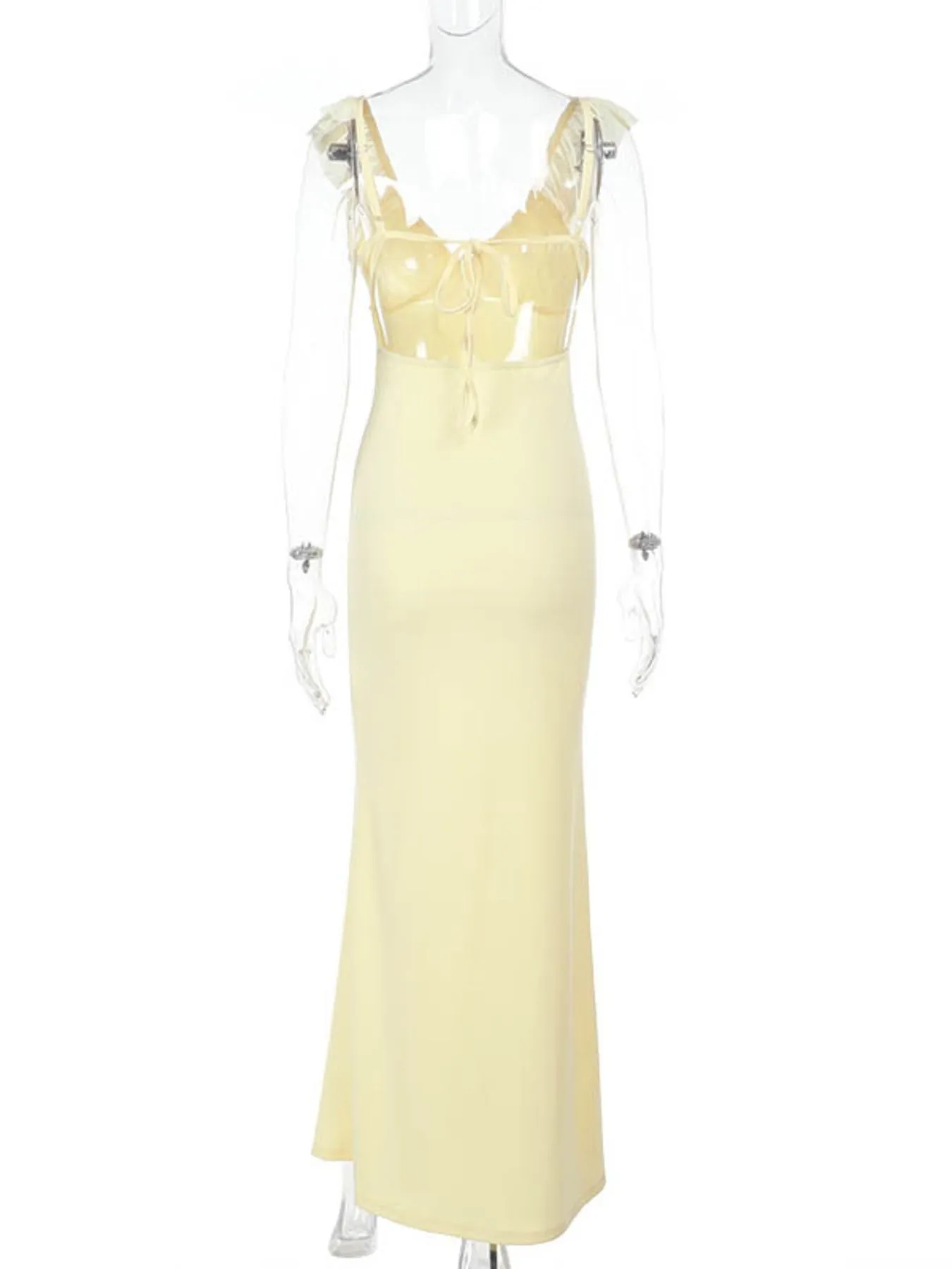 Ruffled V-Neck Sleeveless Maxi Dress - Image 5