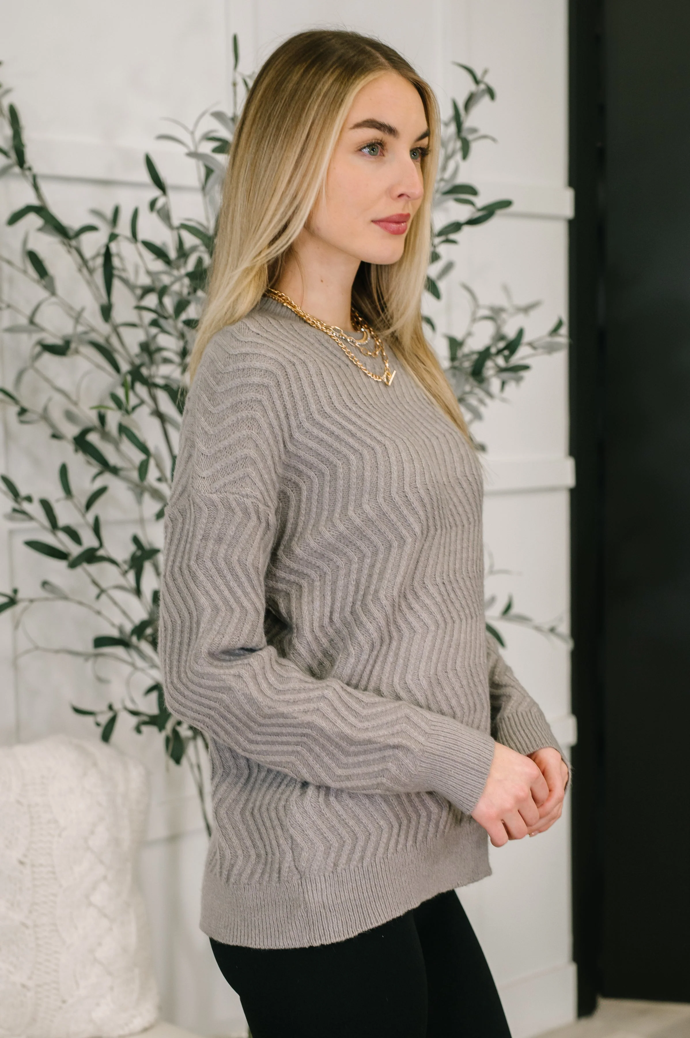 Rush of Joy Textured Long Sleeve Top - Image 4