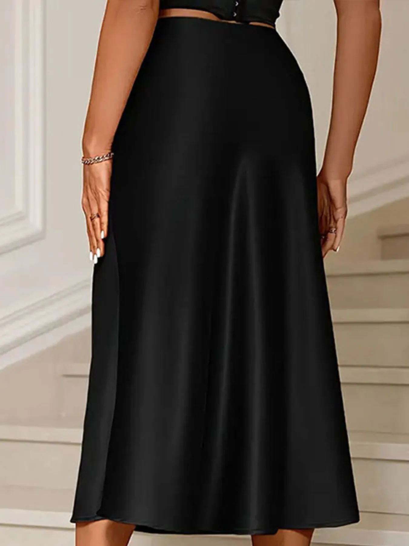 Satin Midi Mermaid Skirt - Image 7