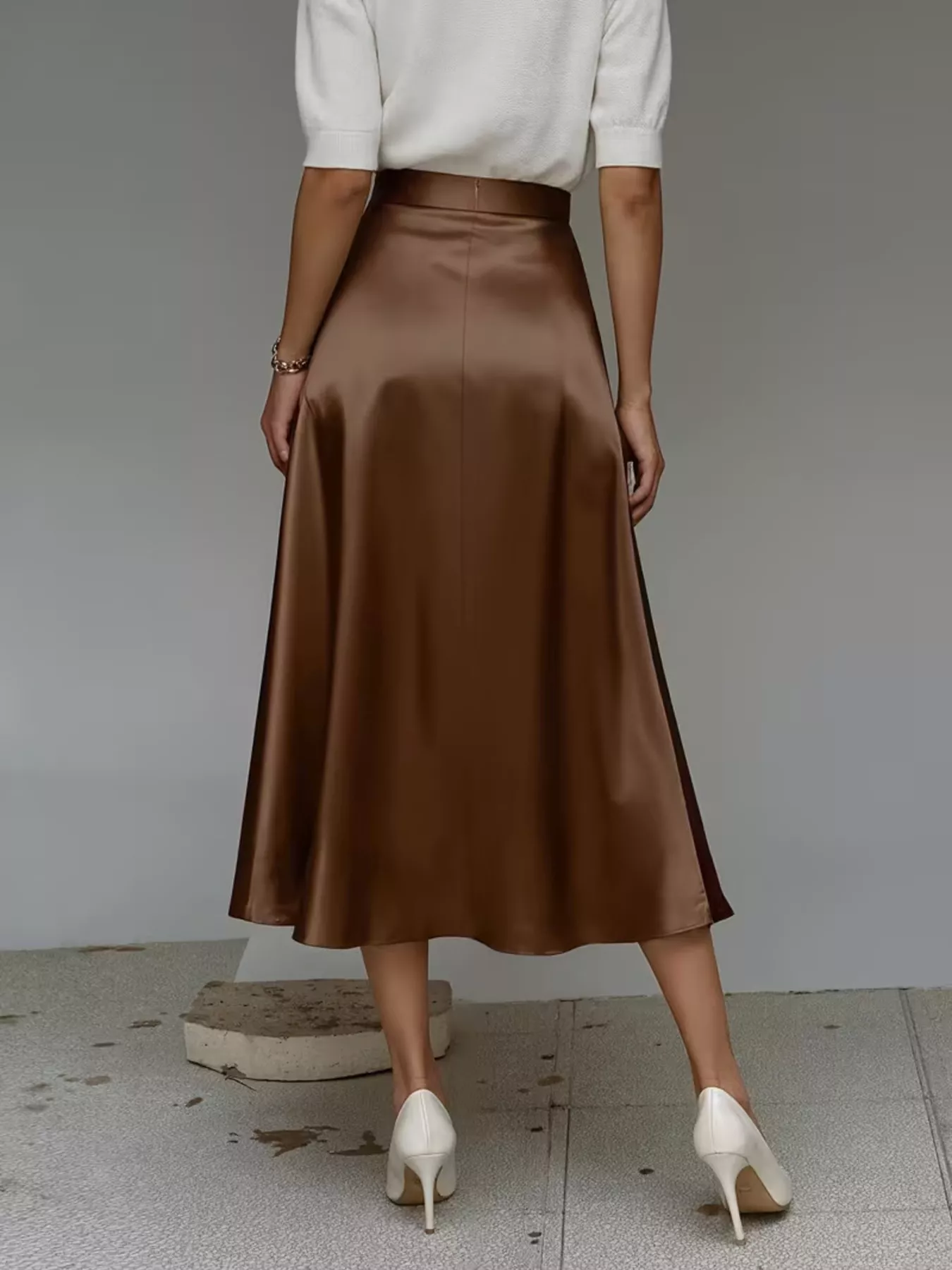 Satin Midi Skirt - Image 19